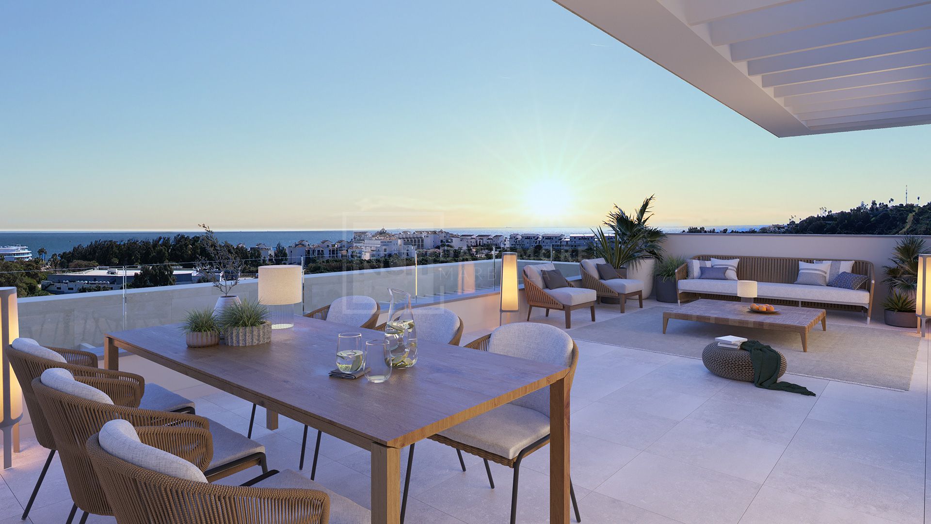 ELEGANT 2-BEDROOM DUPLEX PENTHOUSE WITH EXPANSIVE TERRACE AND SPECTACULAR SUNSETS IN ESTEPONA WEST