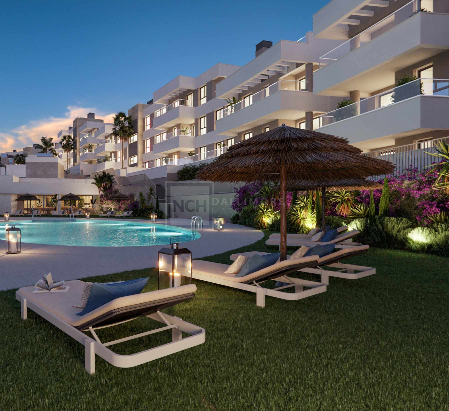 IMPRESIONANTE APARTAMENTO EN PLANTA BAJA DE 2 DORMITORIOS CON AMPLIA TERRAZA Y EXCLUSIVAS AMENIDADES EN ESTEPONA