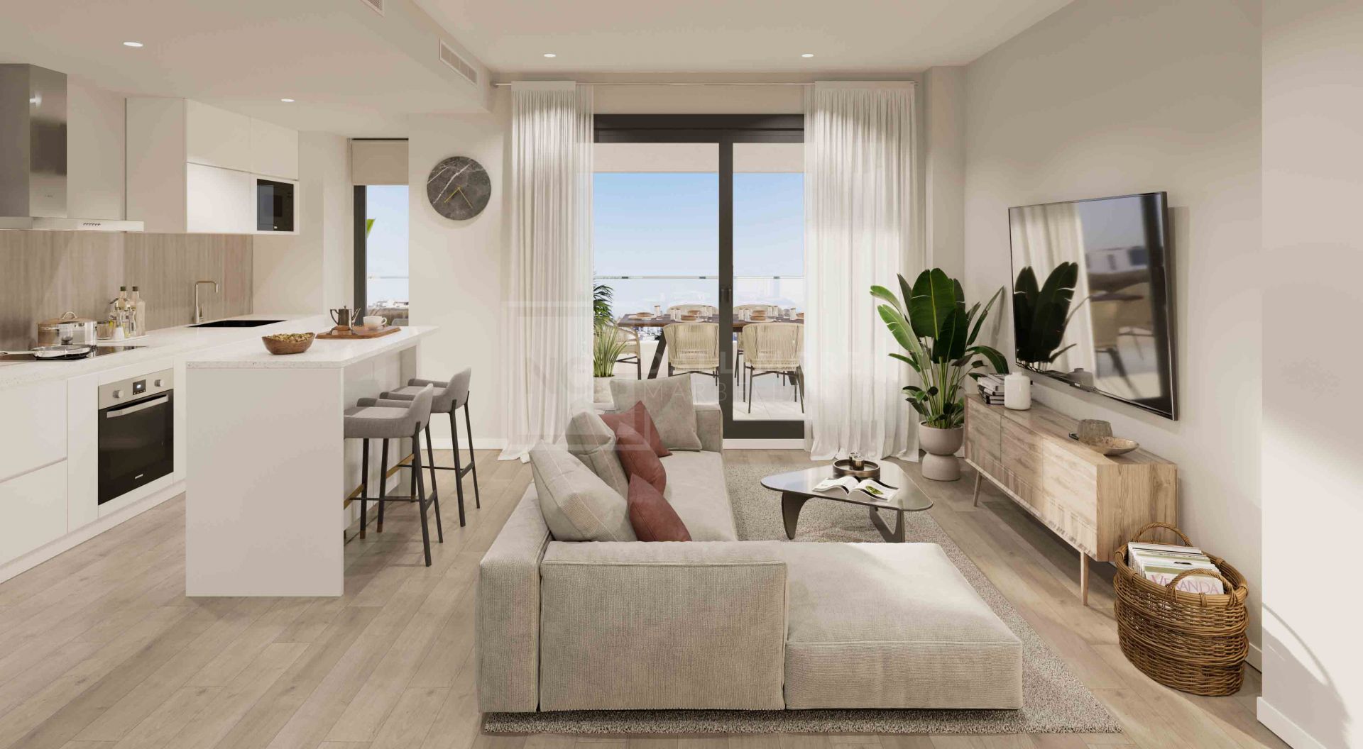 IMPRESIONANTE APARTAMENTO EN PLANTA BAJA DE 2 DORMITORIOS CON AMPLIA TERRAZA Y EXCLUSIVAS AMENIDADES EN ESTEPONA