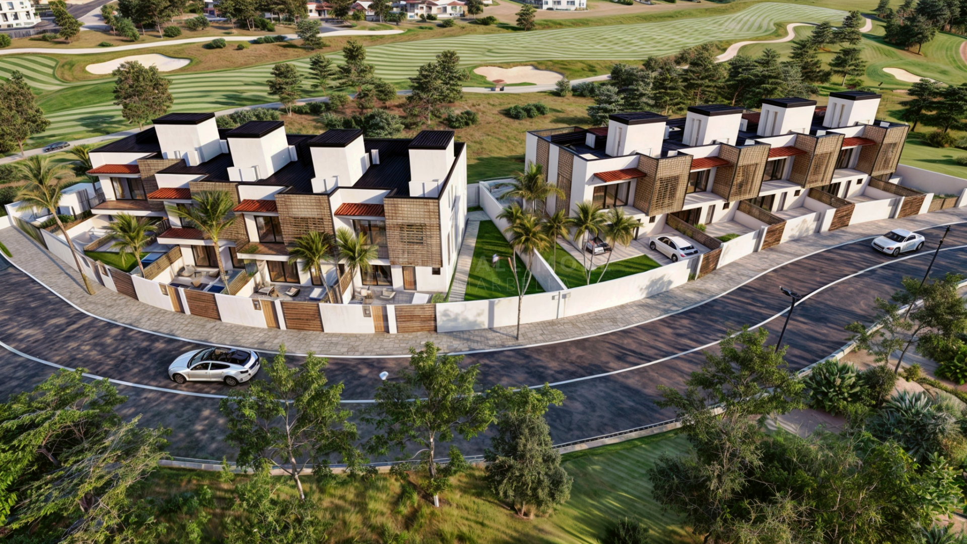 FRONTLINE GOLF LUXURY TOWNHOUSES WITH PRIVATE POOLS, MODERN DESIGN, AND PRIME LOCATION IN THE HEART OF ESTEPONA