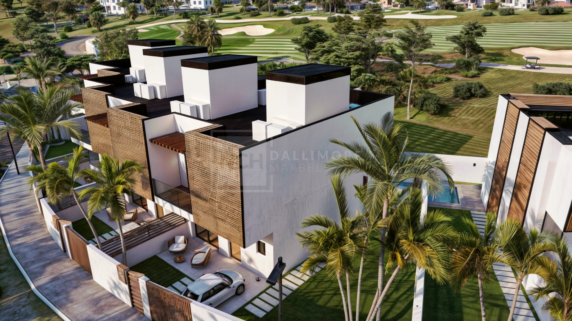 FRONTLINE GOLF LUXURY TOWNHOUSES WITH PRIVATE POOLS, MODERN DESIGN, AND PRIME LOCATION IN THE HEART OF ESTEPONA