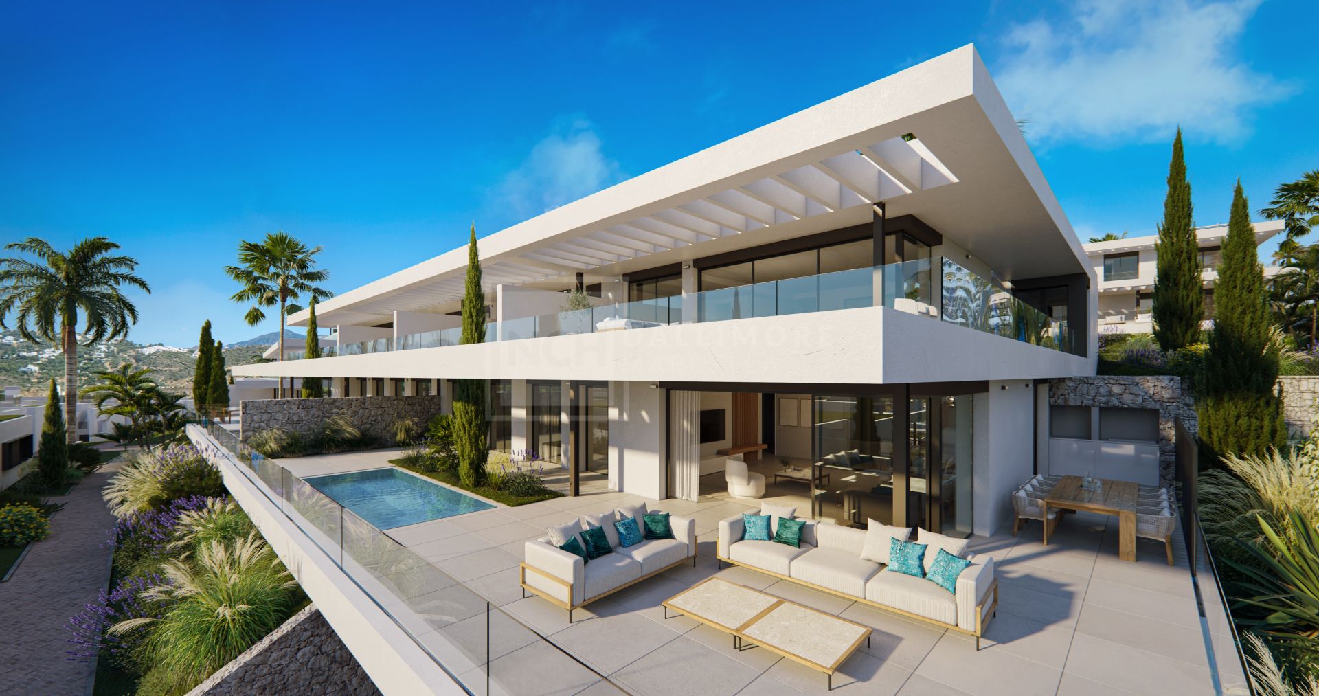 STUNNING BRAND NEW 4-BEDROOM CONTEMPORARY SEMI-DETACHED VILLA WITH SEA VIEWS EAST OF MARBELLA