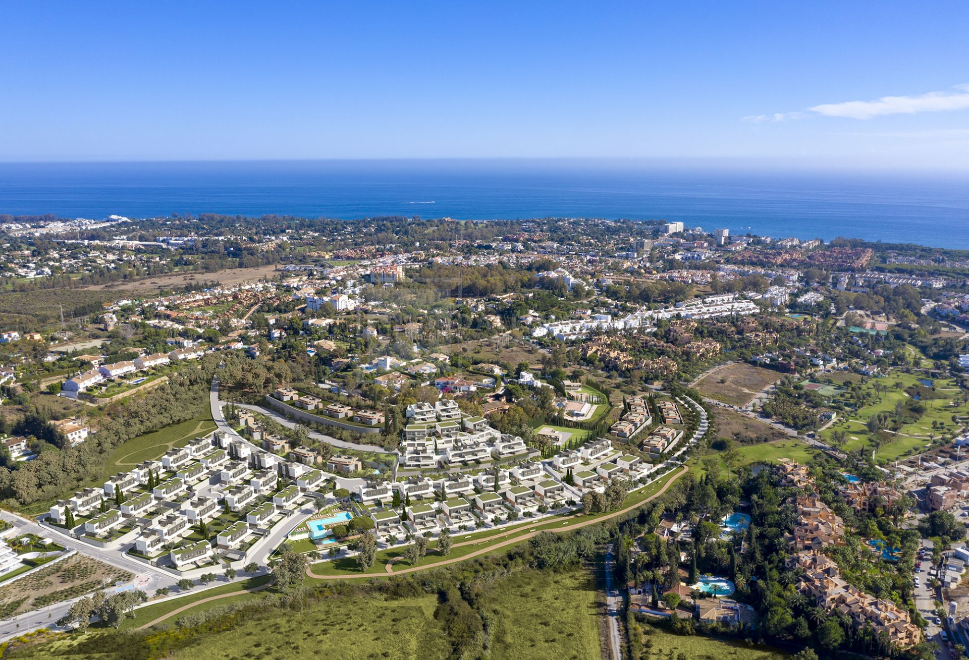 FRONTLINE GOLF SEMI-DETACHED 3-BEDROOM VILLA LOCATED NEXT TO ATALAYA GOLF & COUNTRY CLUB, ESTEPONA