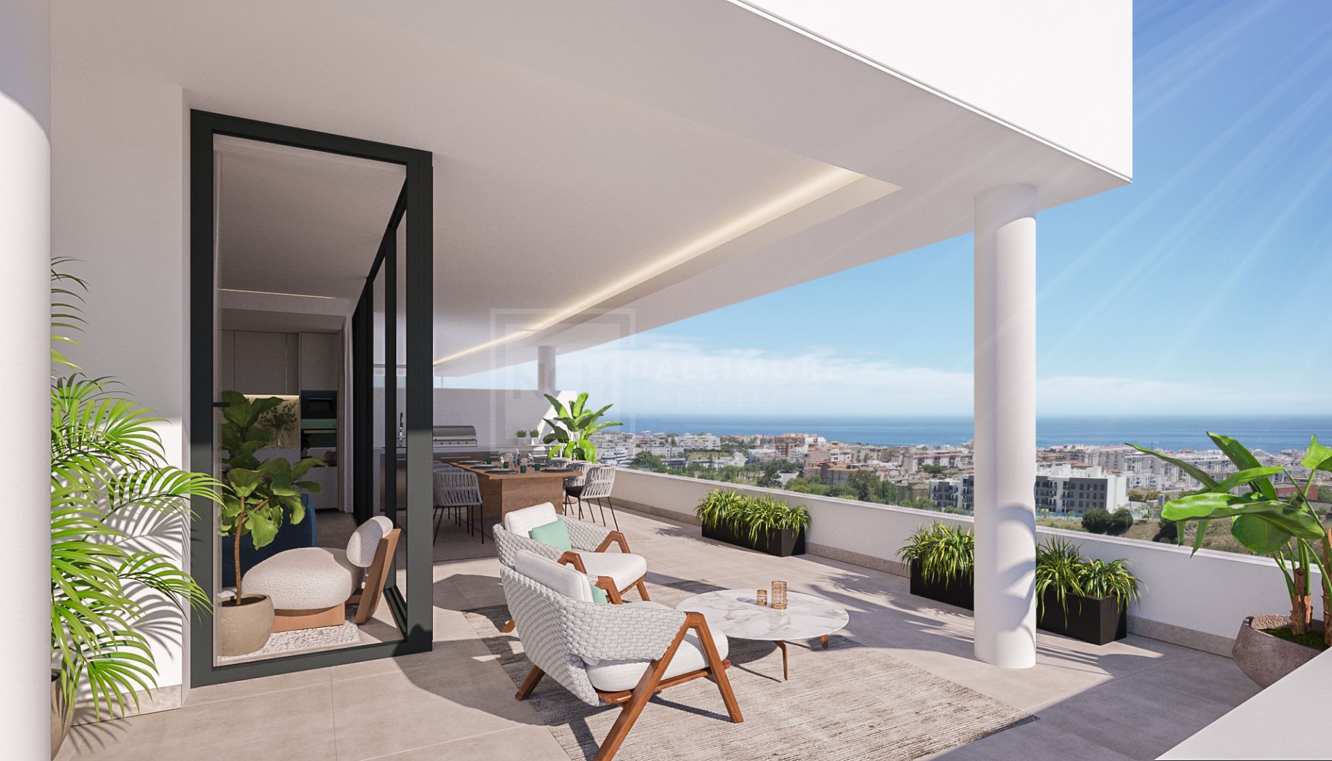 IMPRESIONANTE RESIDENCIA DE 3 DORMITORIOS CON VISTAS AL MAR Y AMPLIAS TERRAZAS EN ESTEPONA