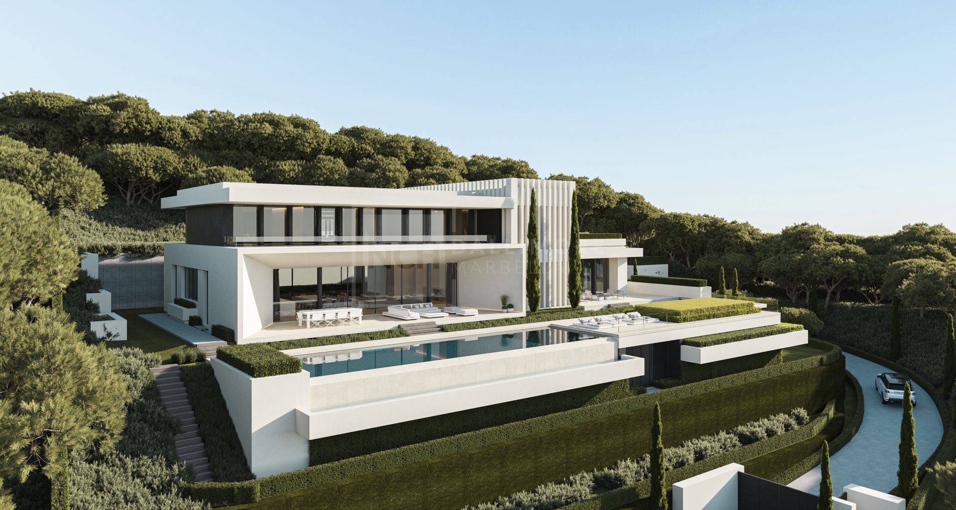 6-BED VILLA BY TOBAL ARQUITECTOS WITH EXPANSIVE TERRACES, SALTWATER POOL & SEA VIEWS