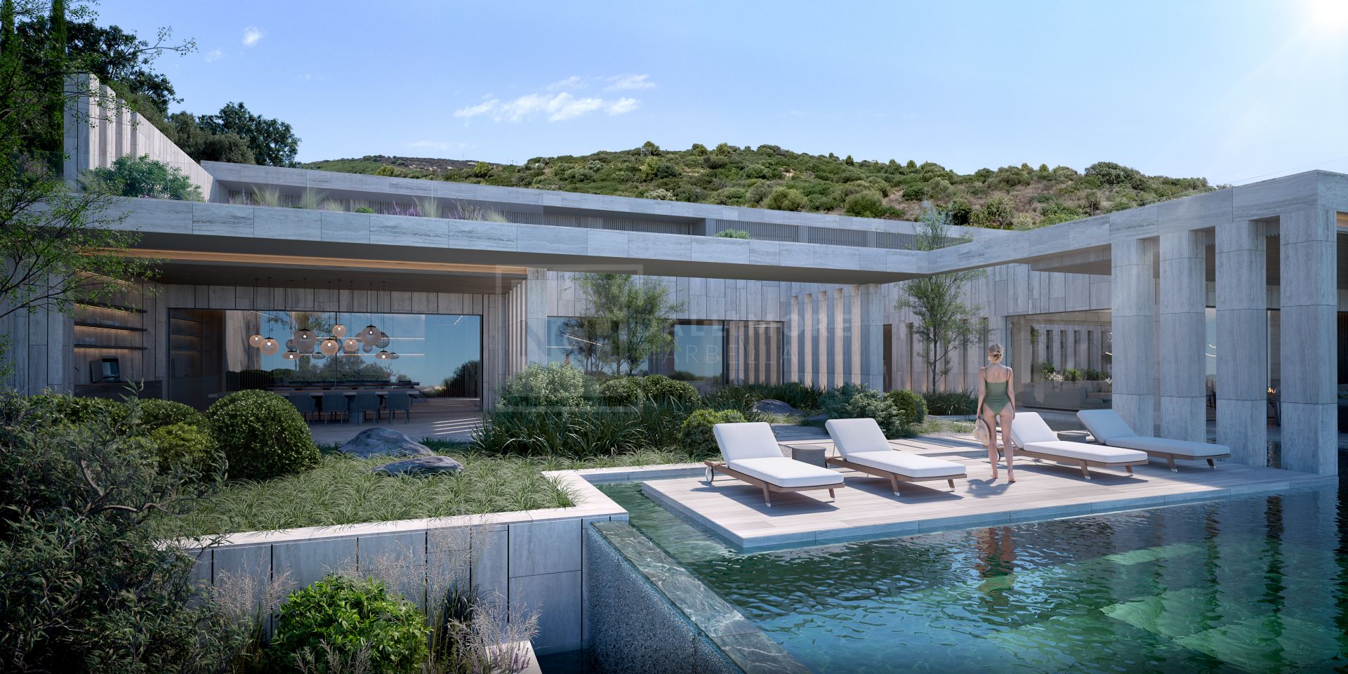 7-BED BIOARCHITECTURE VILLA IN SOTOGRANDE WITH COURTYARDS, LIFT & SEA-BOUND POOL