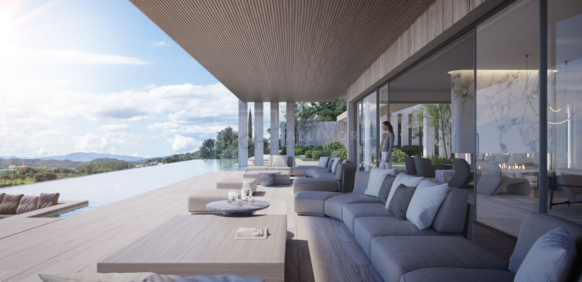 7-BED BIOARCHITECTURE VILLA IN SOTOGRANDE WITH COURTYARDS, LIFT & SEA-BOUND POOL