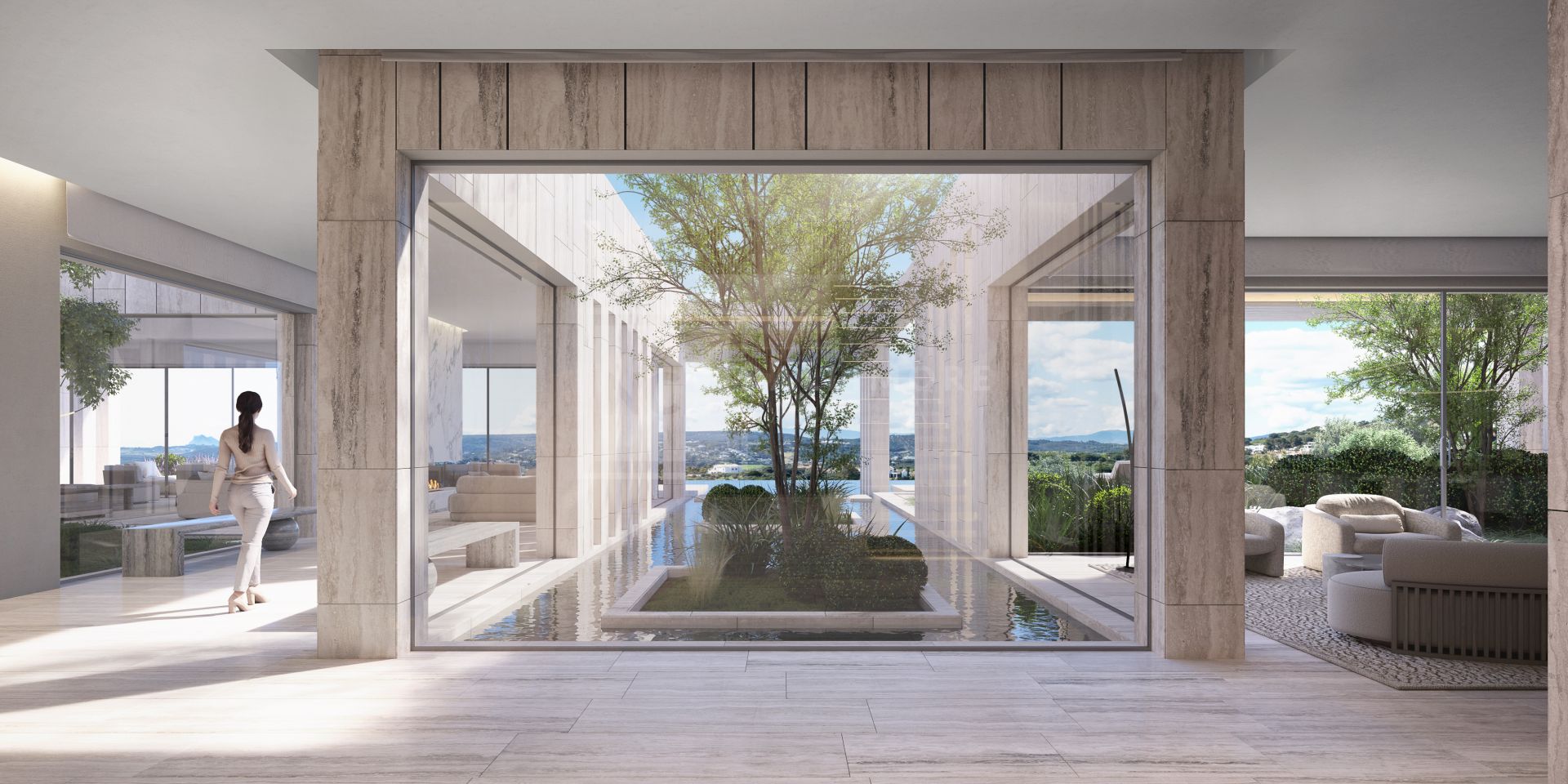 7-BED BIOARCHITECTURE VILLA IN SOTOGRANDE WITH COURTYARDS, LIFT & SEA-BOUND POOL