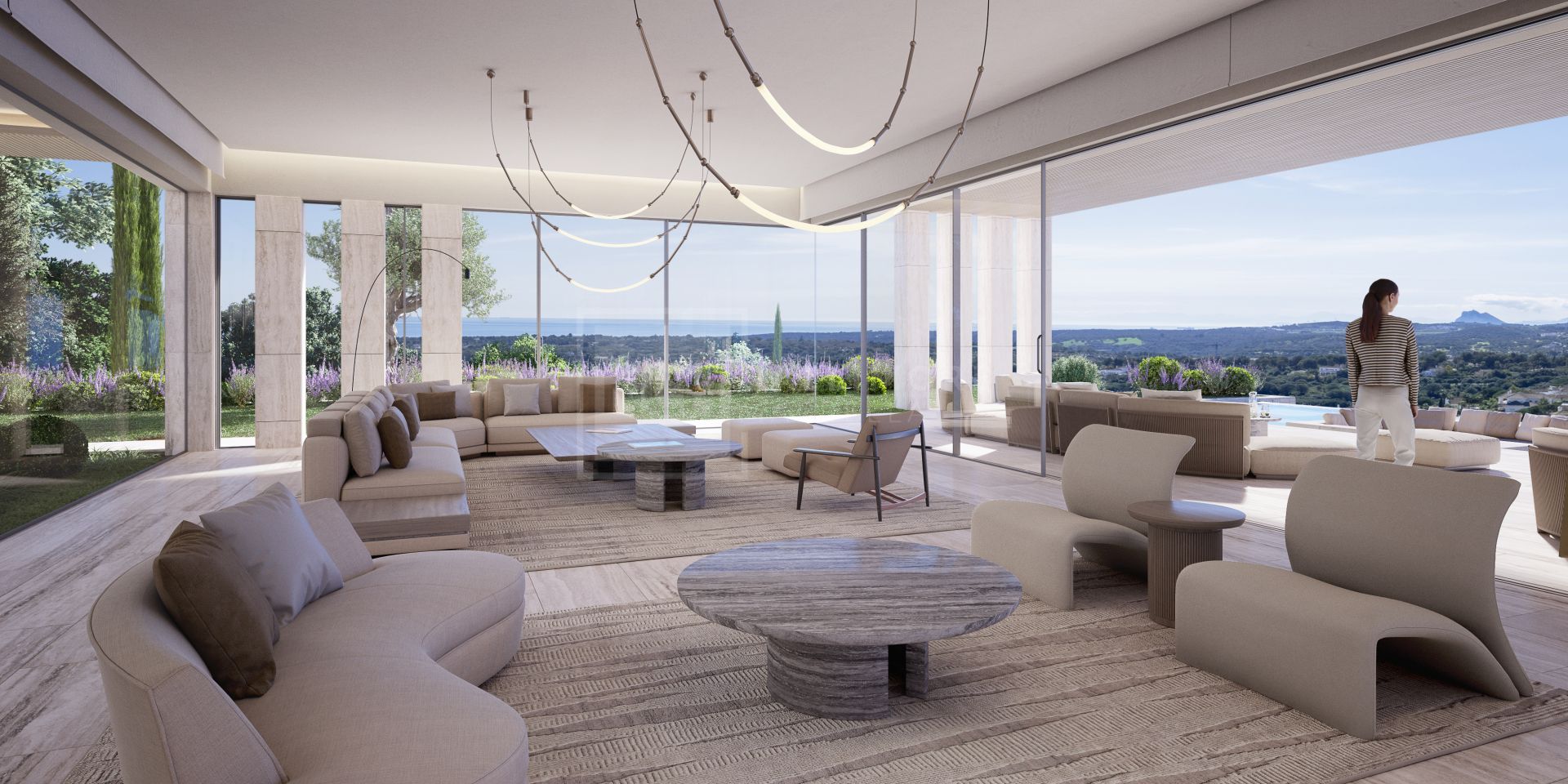 7-BED BIOARCHITECTURE VILLA IN SOTOGRANDE WITH COURTYARDS, LIFT & SEA-BOUND POOL