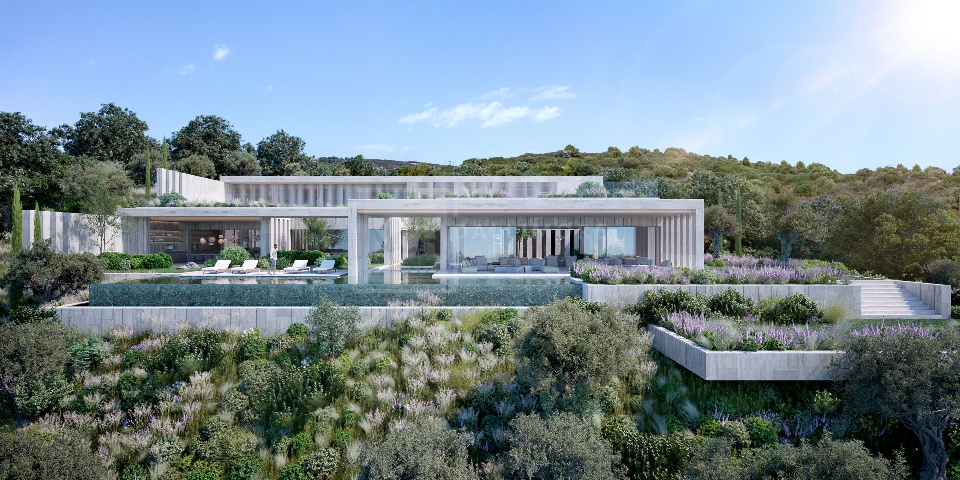 7-BED BIOARCHITECTURE VILLA IN SOTOGRANDE WITH COURTYARDS, LIFT & SEA-BOUND POOL