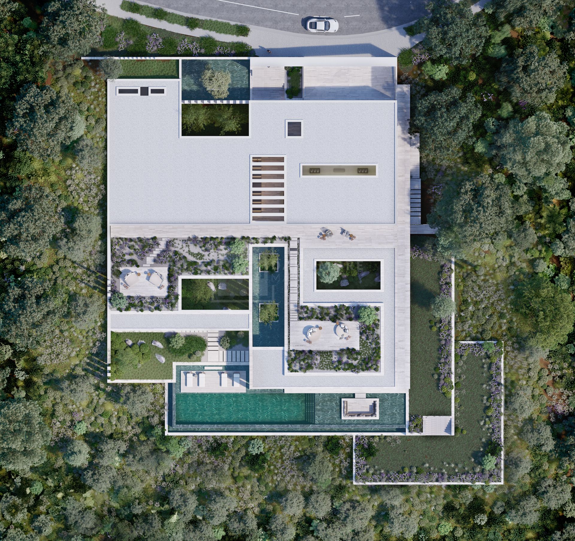 7-BED BIOARCHITECTURE VILLA IN SOTOGRANDE WITH COURTYARDS, LIFT & SEA-BOUND POOL