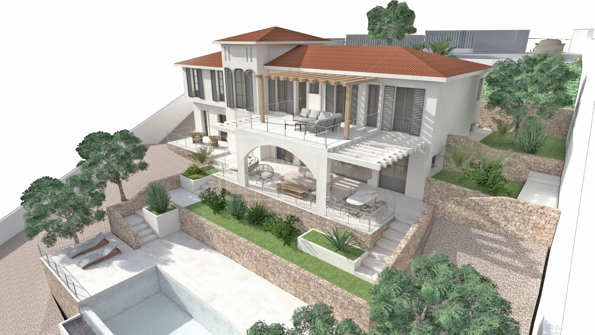 Parcela excepcional con licencia y proyecto – Villa de estilo andaluz | La Cala Golf
