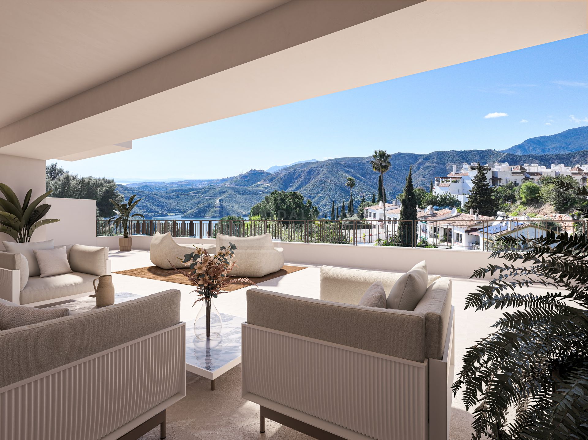 Elegante apartamento en planta baja de 2 dormitorios con vistas panorámicas al lago y a la montaña
