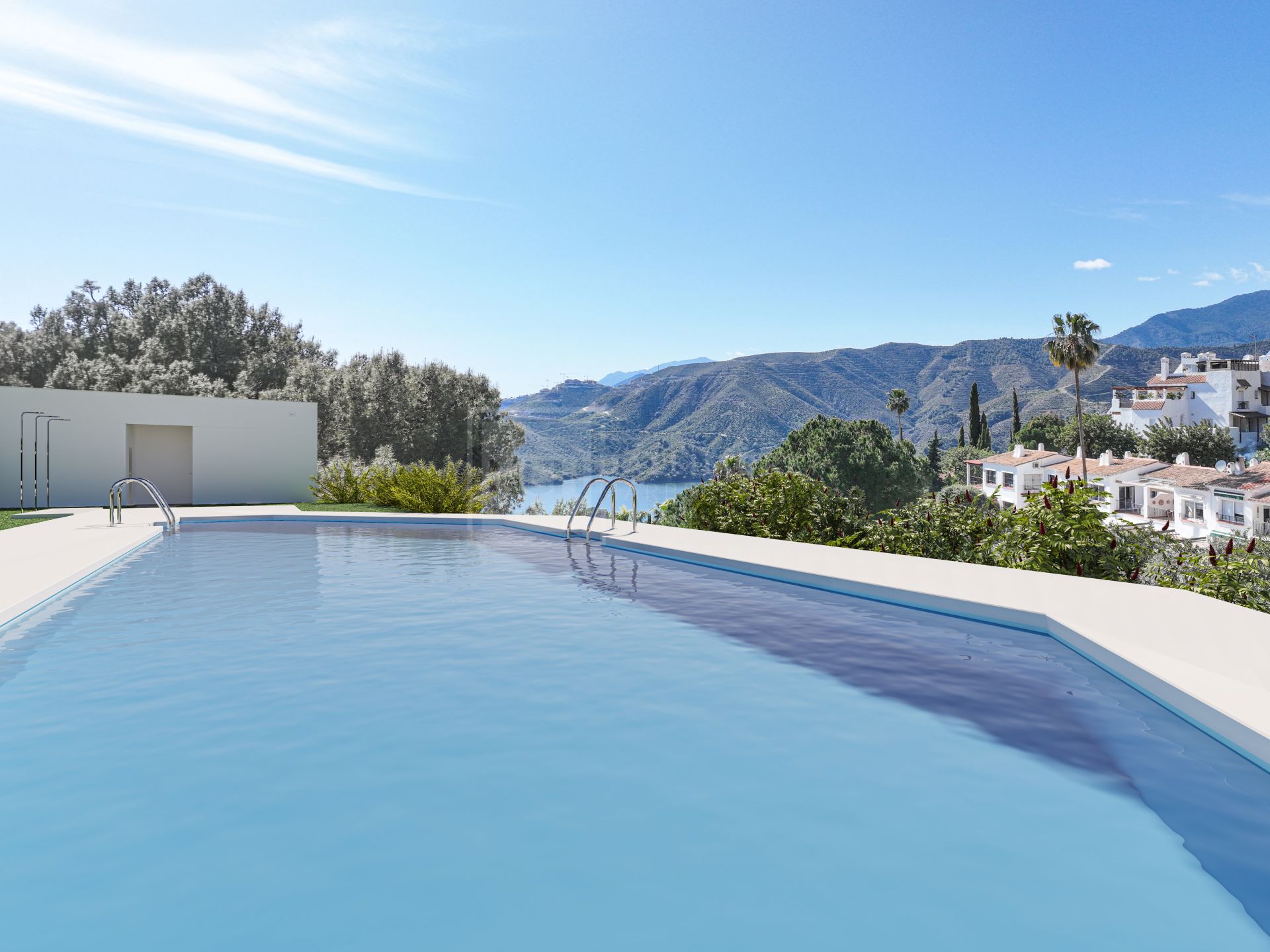 Elegante apartamento en planta baja de 2 dormitorios con vistas panorámicas al lago y a la montaña
