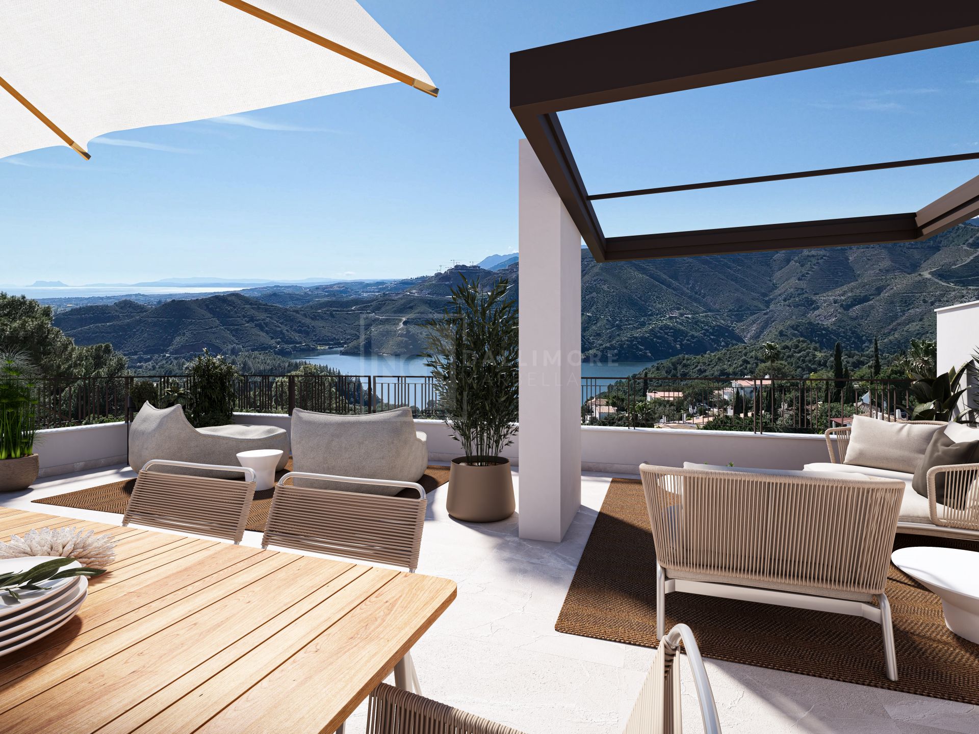 Elegante apartamento en planta baja de 2 dormitorios con vistas panorámicas al lago y a la montaña