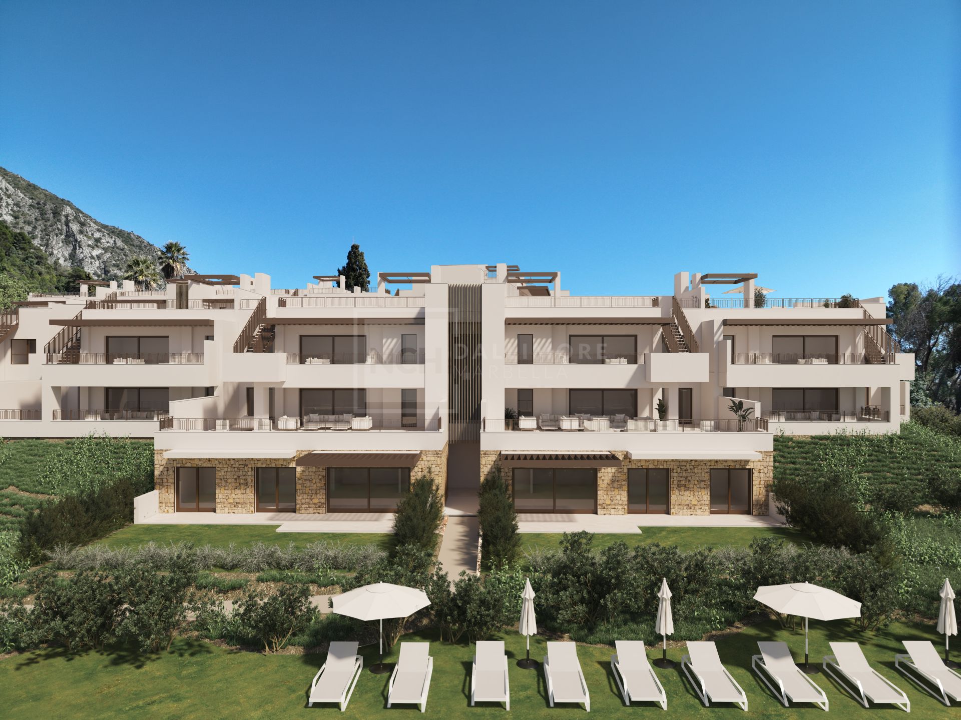 Elegante apartamento en planta baja de 2 dormitorios con vistas panorámicas al lago y a la montaña
