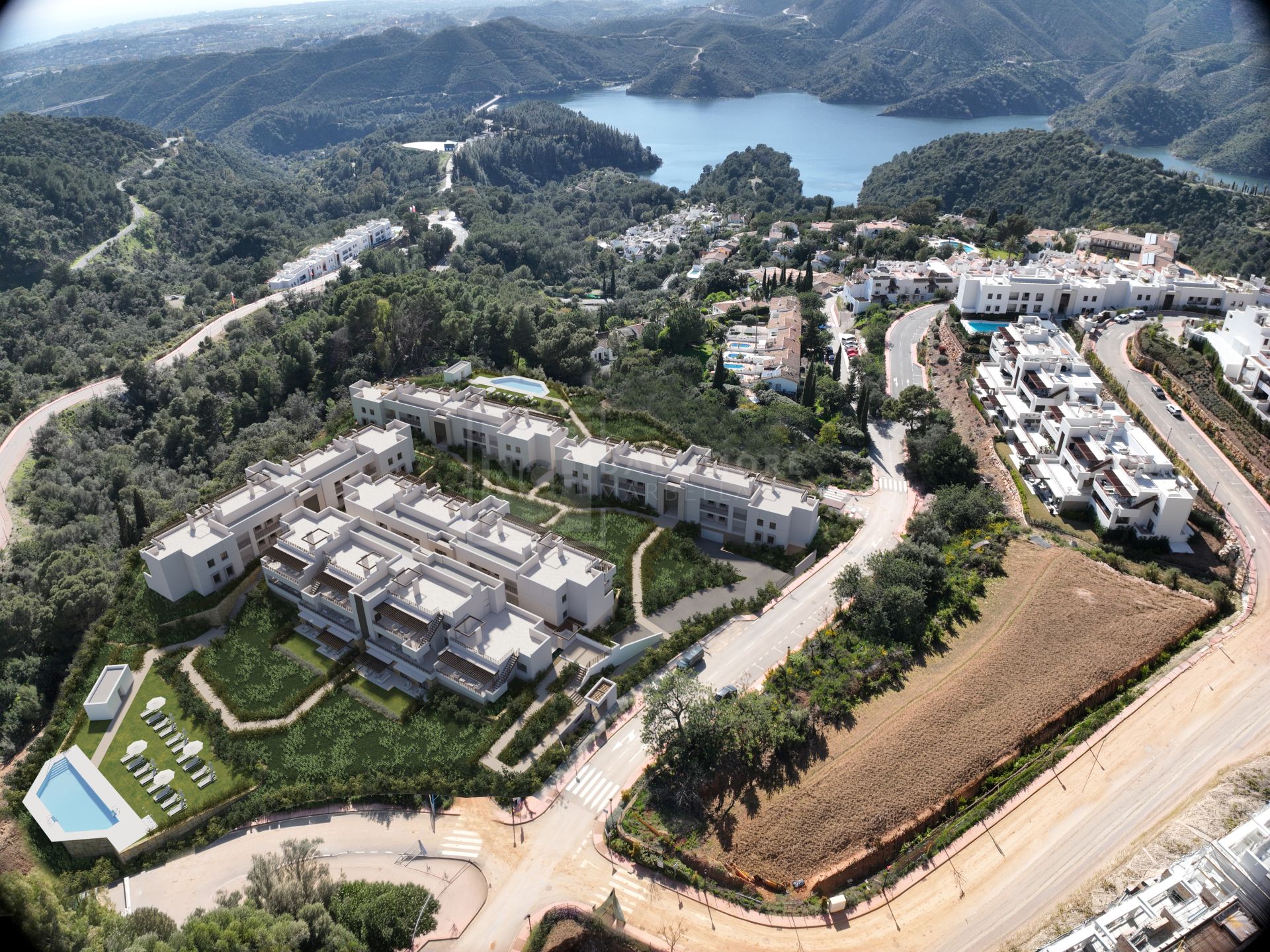 Elegante apartamento en planta baja de 2 dormitorios con vistas panorámicas al lago y a la montaña
