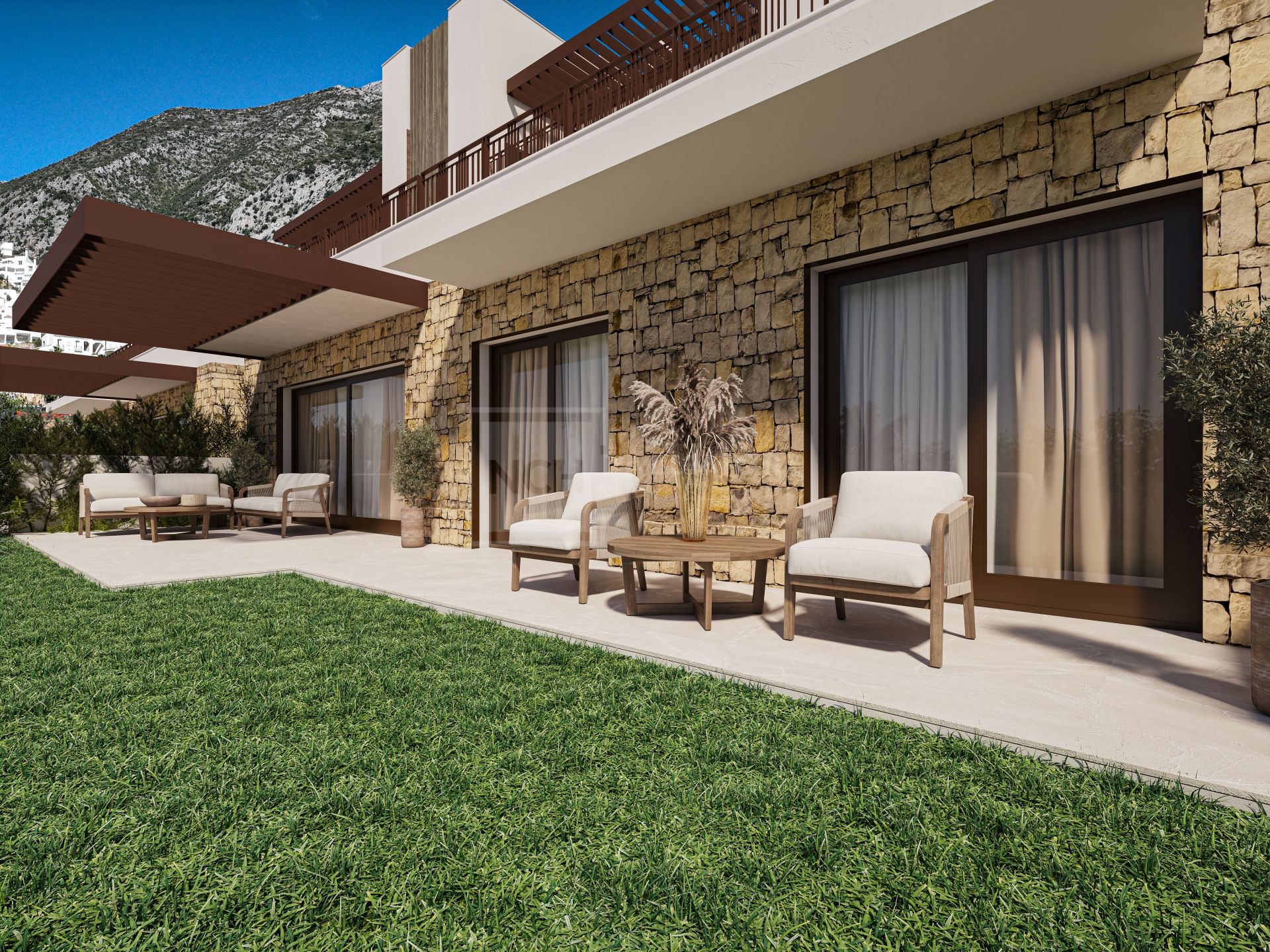 Elegante apartamento en planta baja de 2 dormitorios con vistas panorámicas al lago y a la montaña