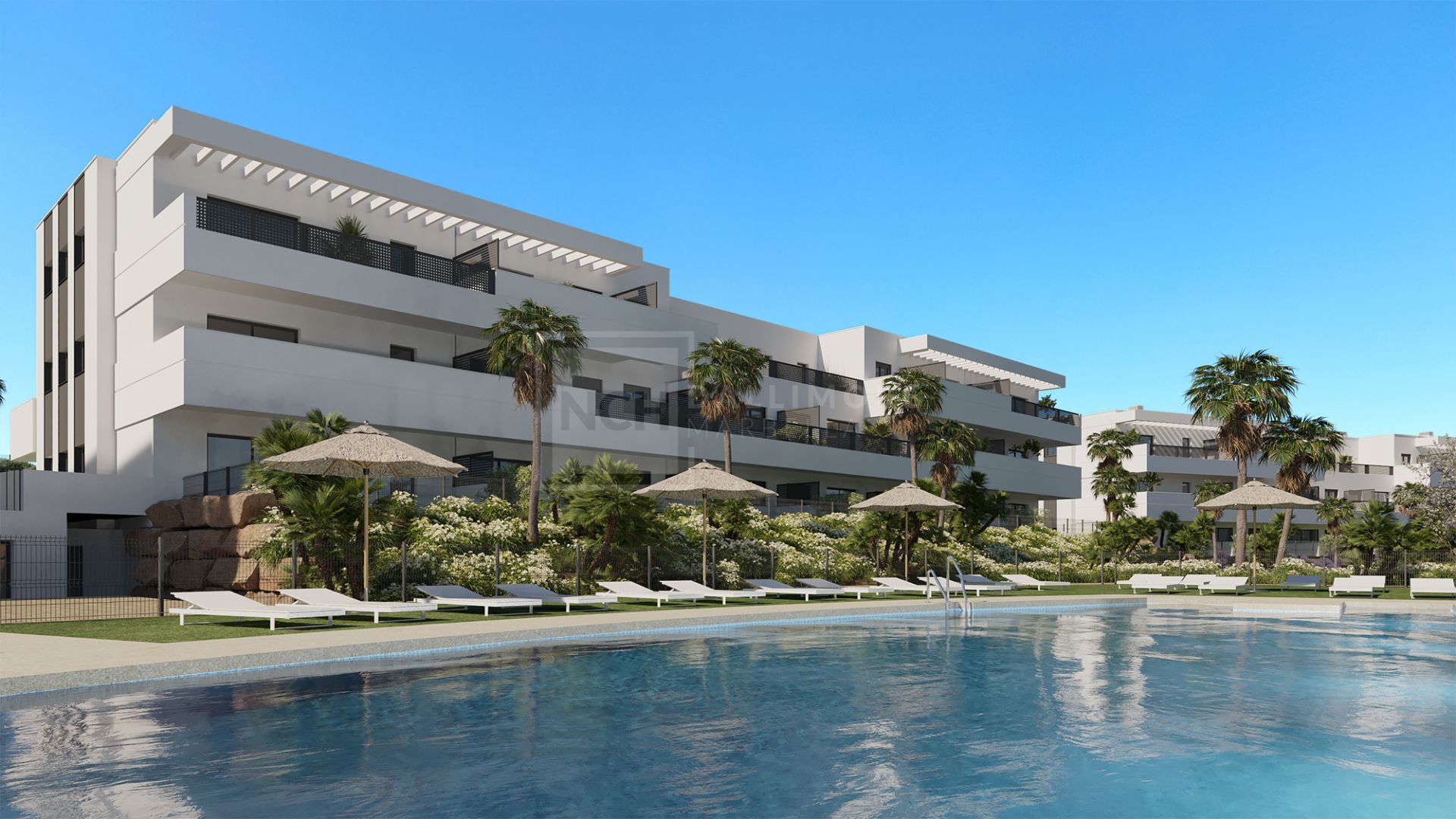 Soleada elegancia mediterránea con vistas abiertas y comodidades excepcionales