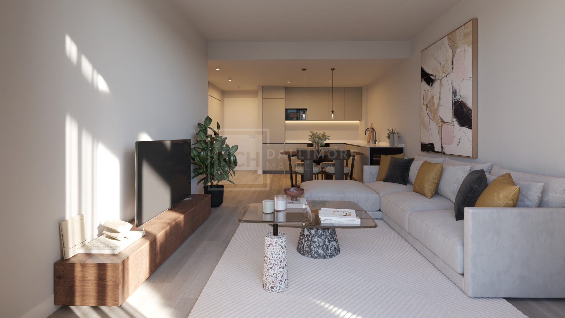 Luminoso apartamento de 2 dormitorios con vistas abiertas al mar y elegantes interiores