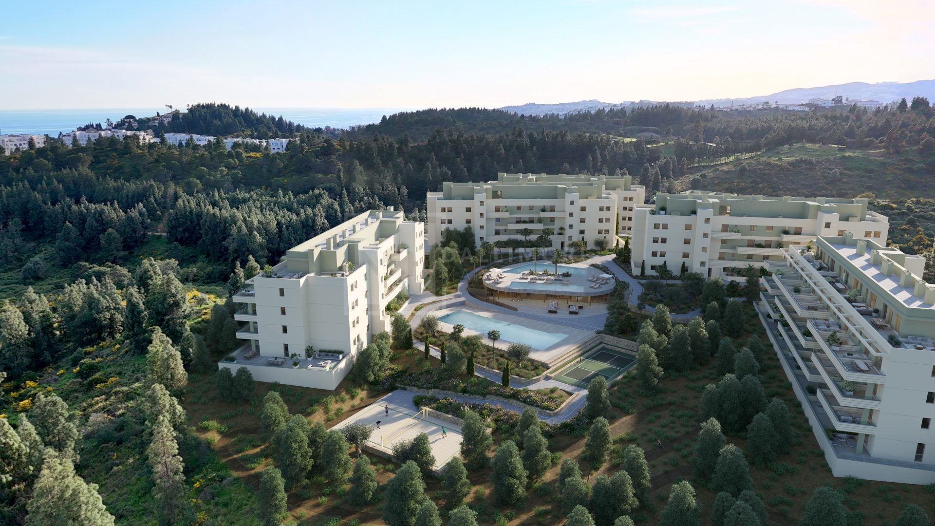 Luminoso apartamento de 2 dormitorios con vistas abiertas al mar y elegantes interiores