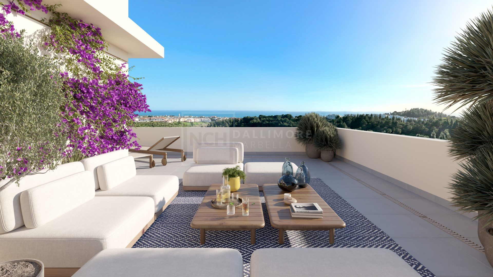 Luminoso apartamento de 2 dormitorios con vistas abiertas al mar y elegantes interiores