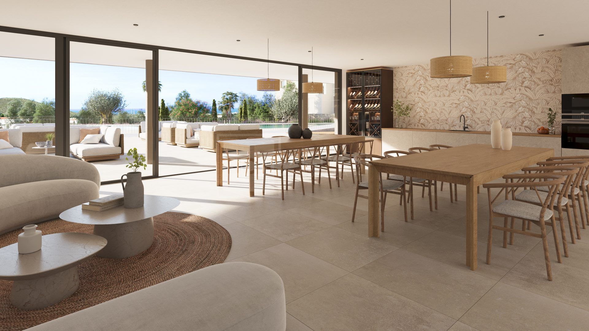 Luminoso apartamento de 2 dormitorios con vistas abiertas al mar y elegantes interiores
