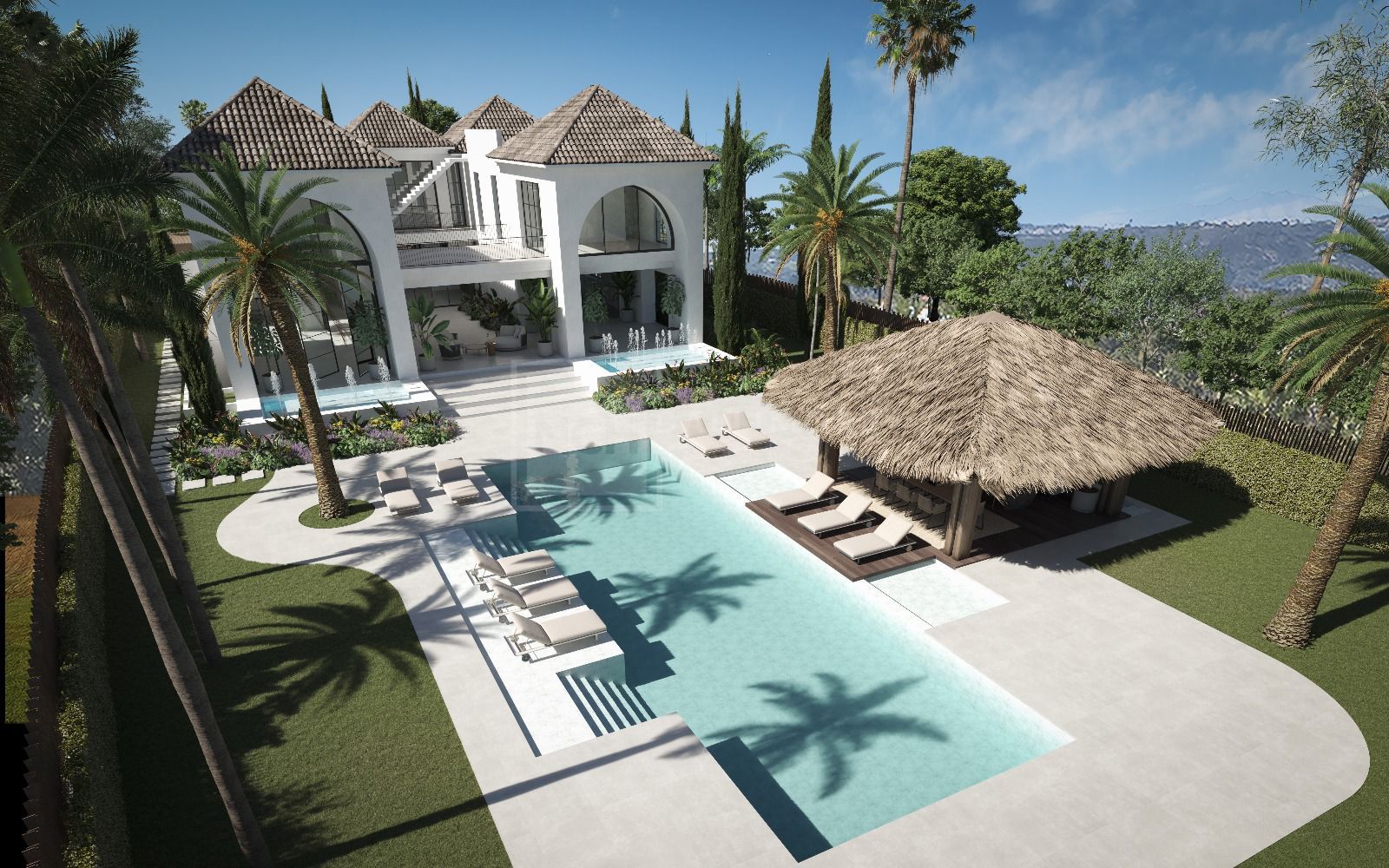 Impresionante villa mediterránea de 6 dormitorios con piscina, spa y espacios habitables panorámicos