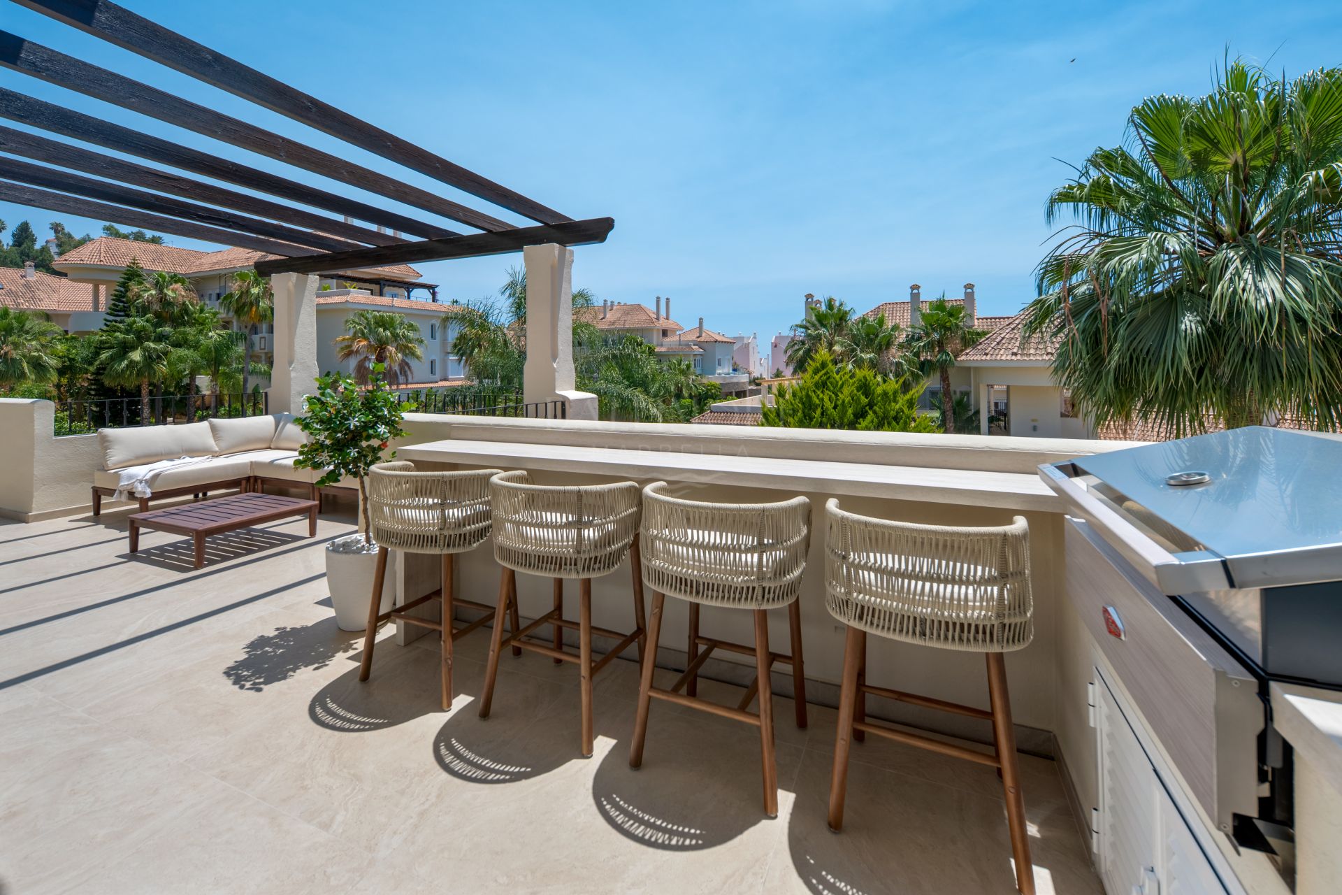 South-Facing Three-Bedroom Penthouse with Sea and Mountain Views