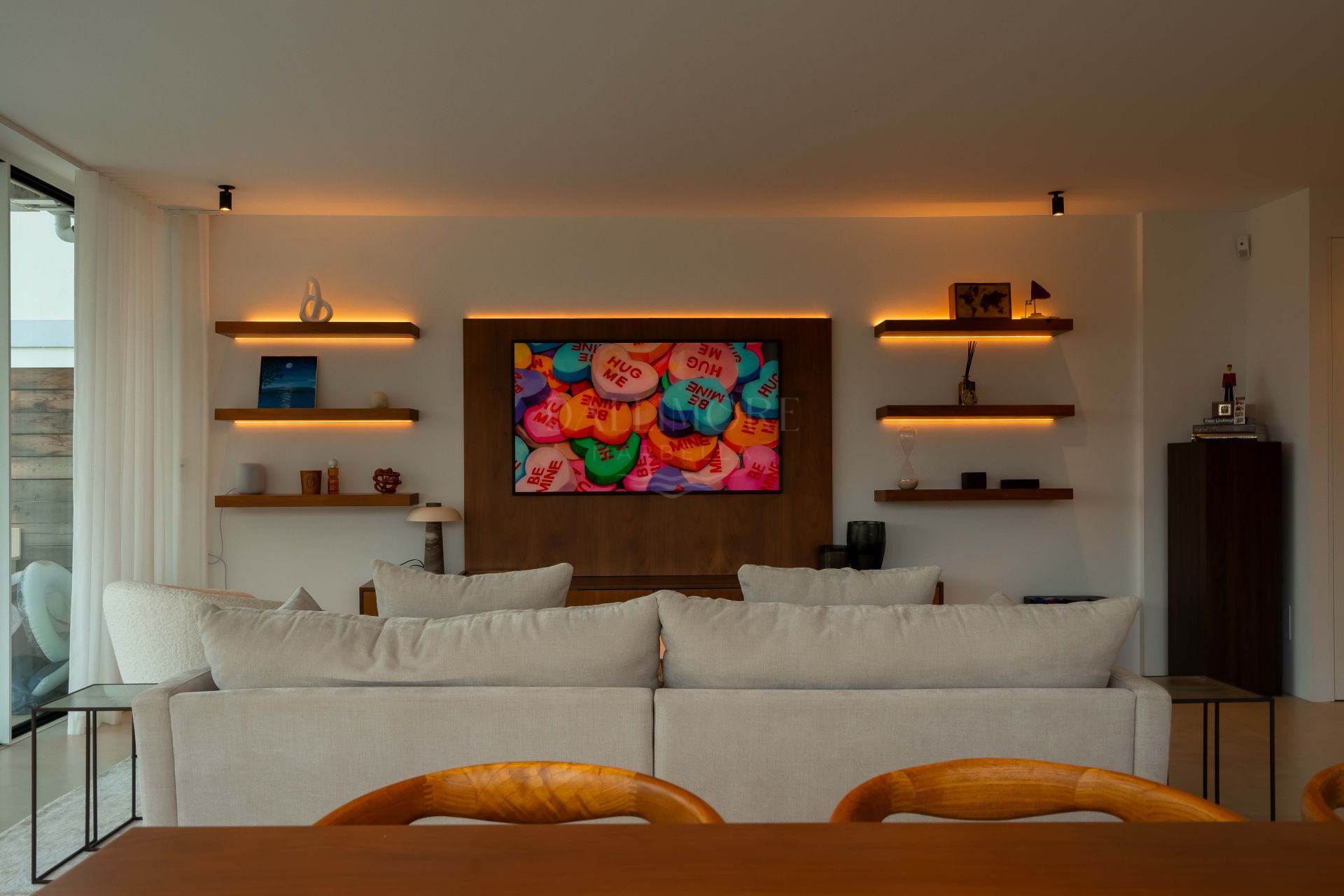 Panoramic sea, lake and La Concha views meet modern design, a private plunge pool and stylish outdoor living in Les Belvederes, Nueva Andalucia.