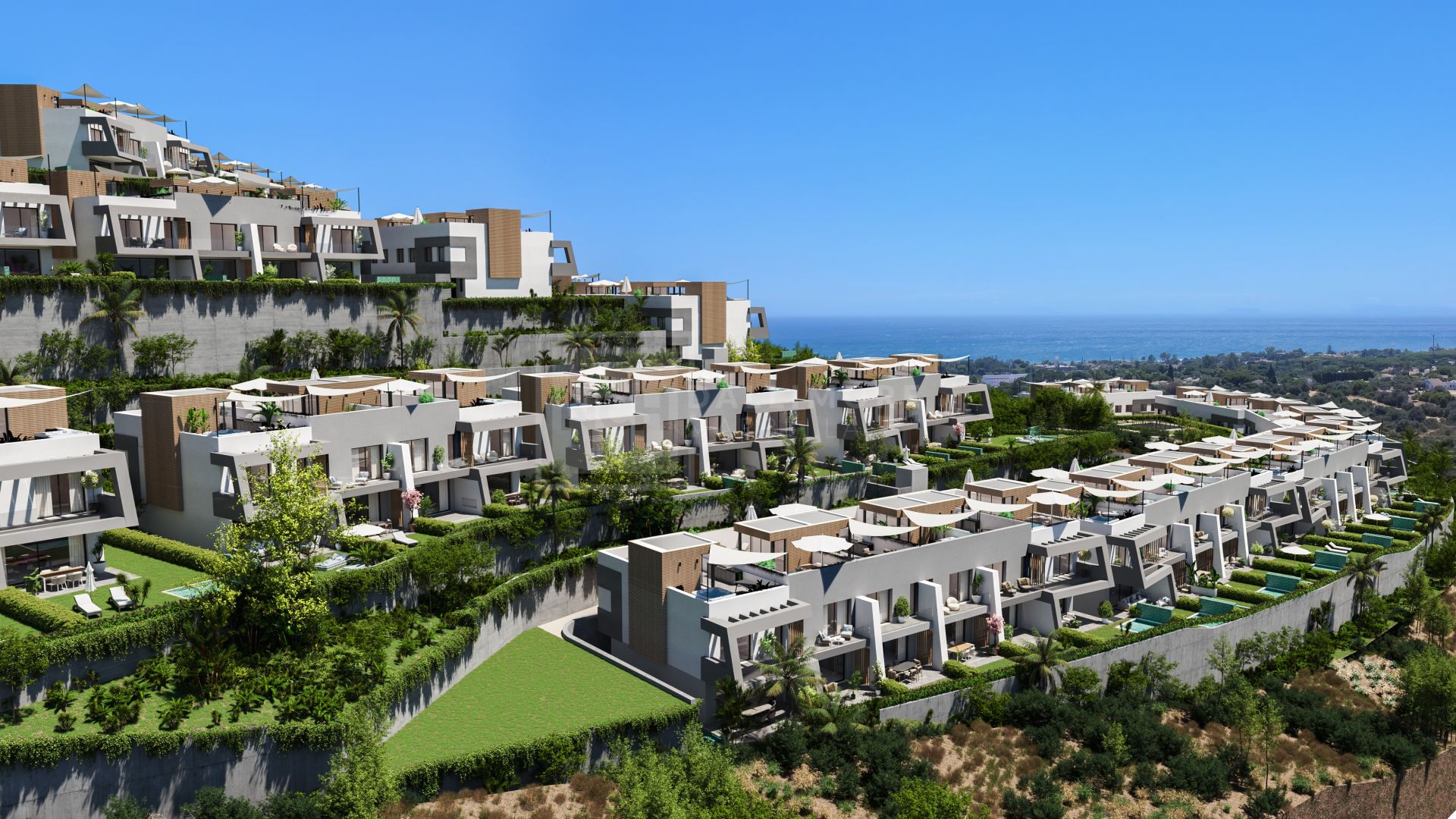 Brand New Townhouses With Sea Views in Elviria, Marbella East