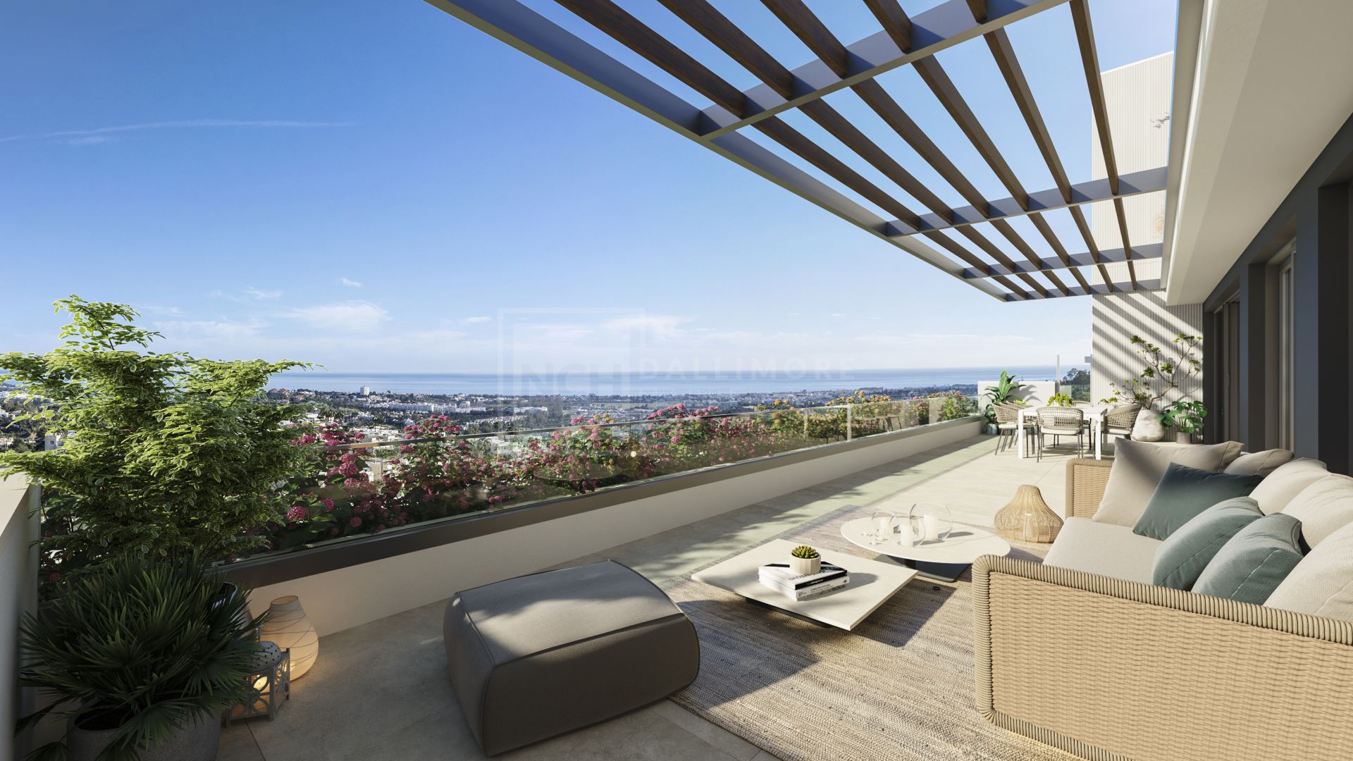 Fantastic complex of 3 and 4 bedroom apartments with panoramic sea views over the Golf Valley