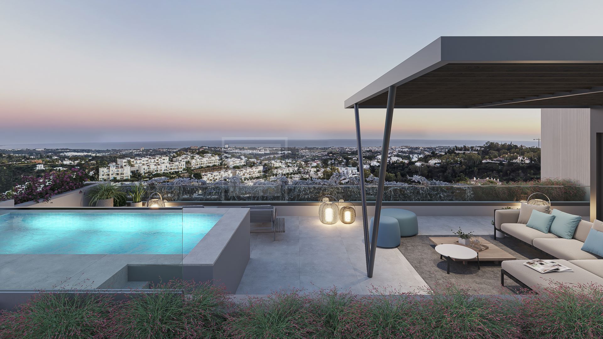 Fantastic complex of 3 and 4 bedroom apartments with panoramic sea views over the Golf Valley