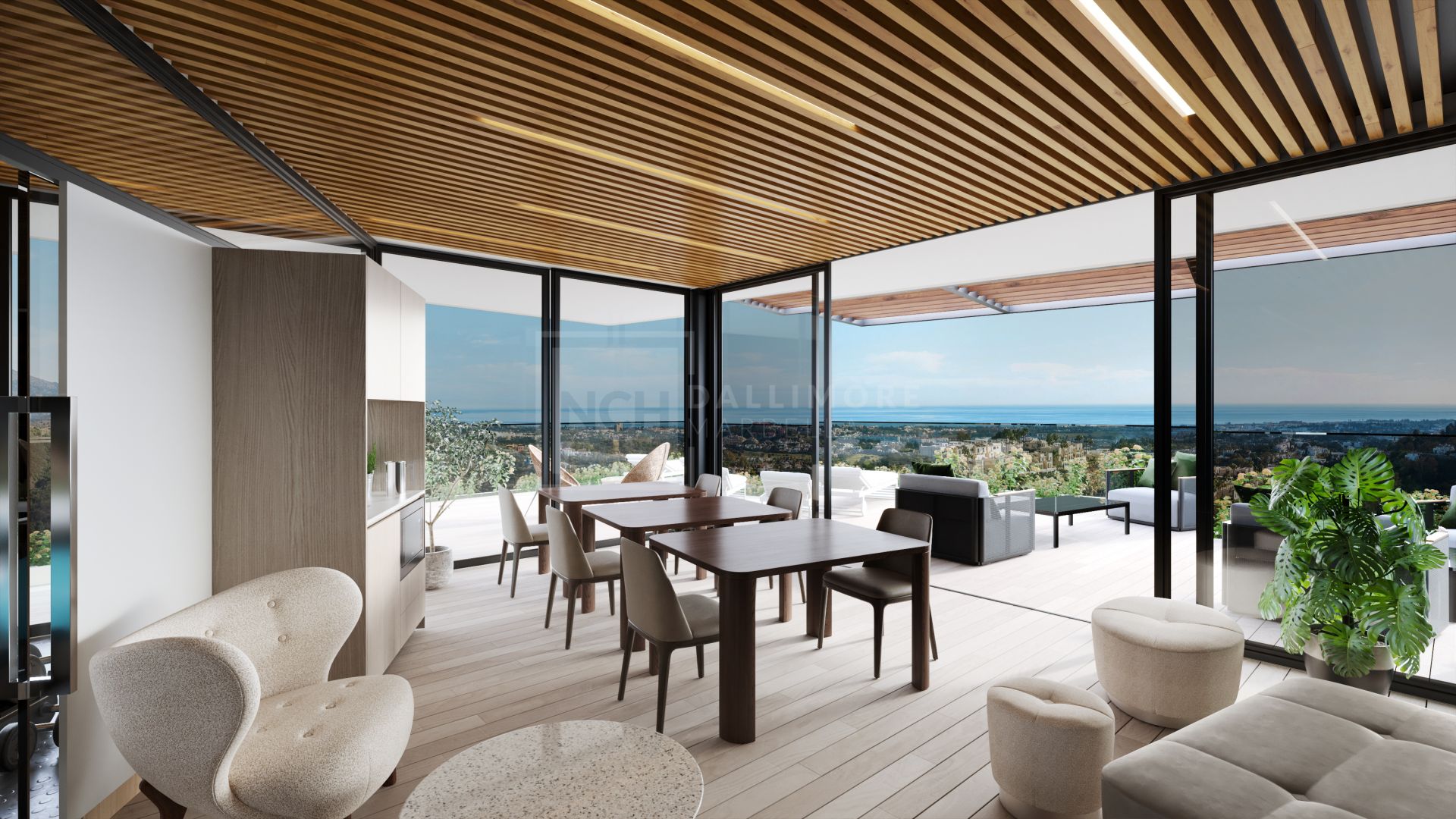 Fantastic complex of 3 and 4 bedroom apartments with panoramic sea views over the Golf Valley