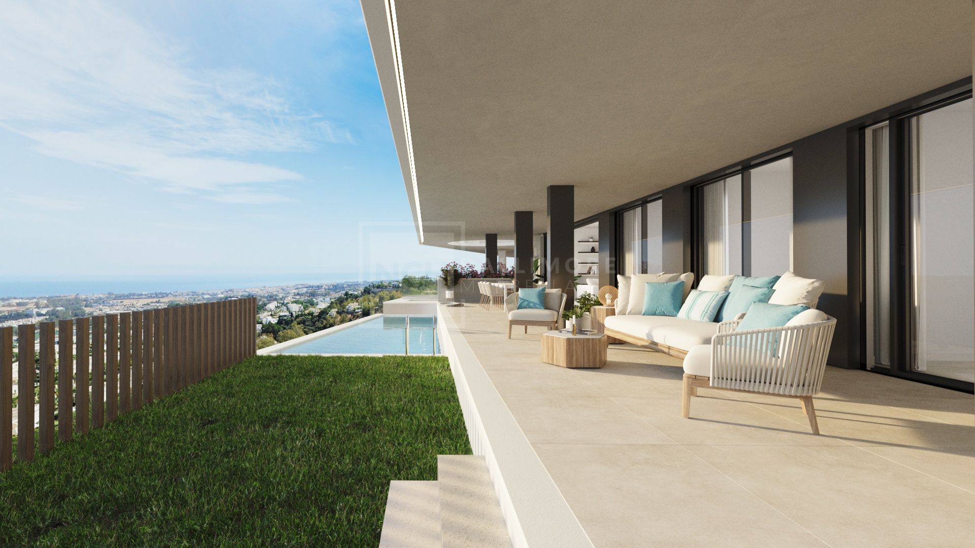 Fantastic complex of 3 and 4 bedroom apartments with panoramic sea views over the Golf Valley