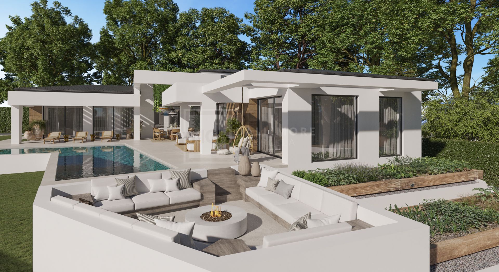 Tres villas únicas construidas en una sola planta