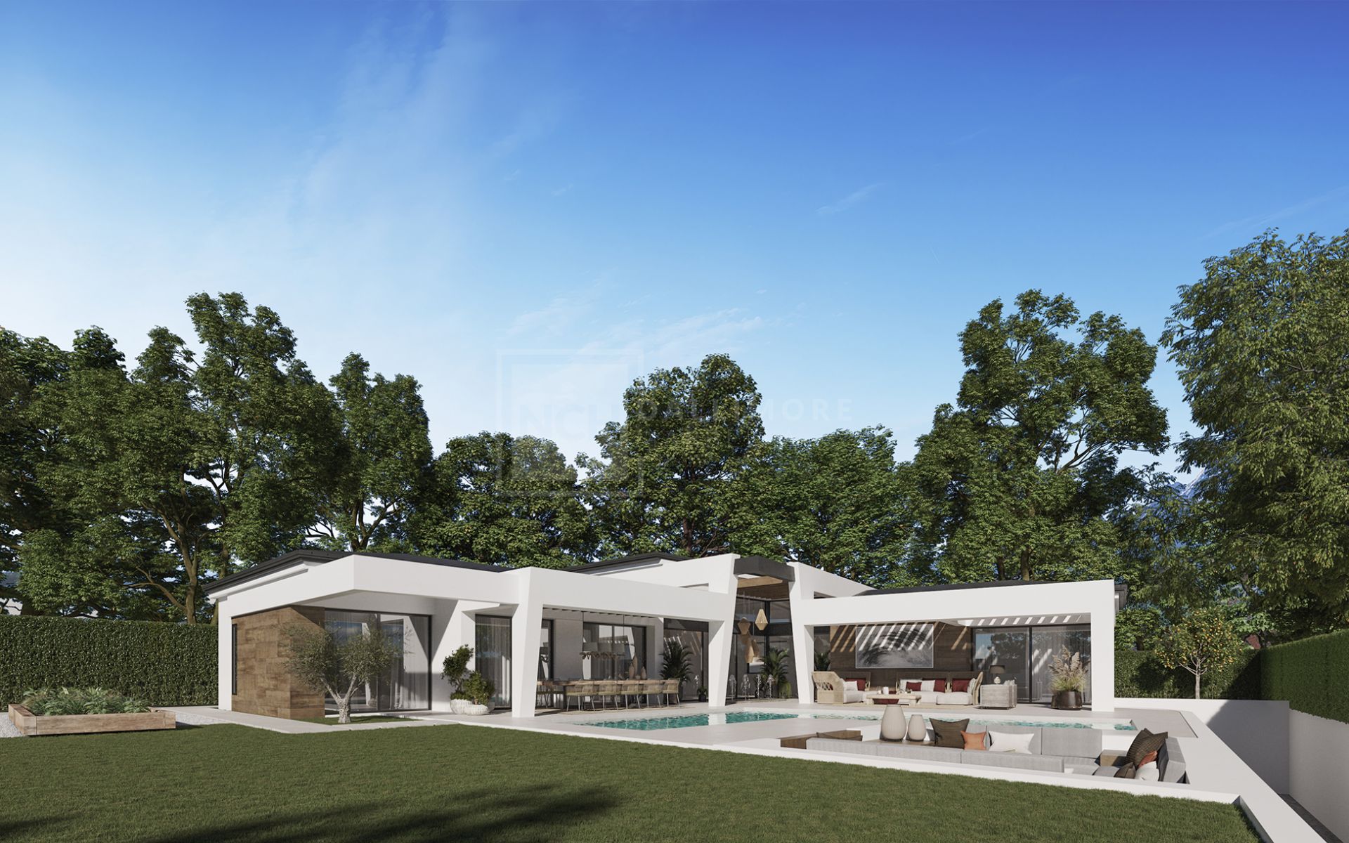 Tres villas únicas construidas en una sola planta