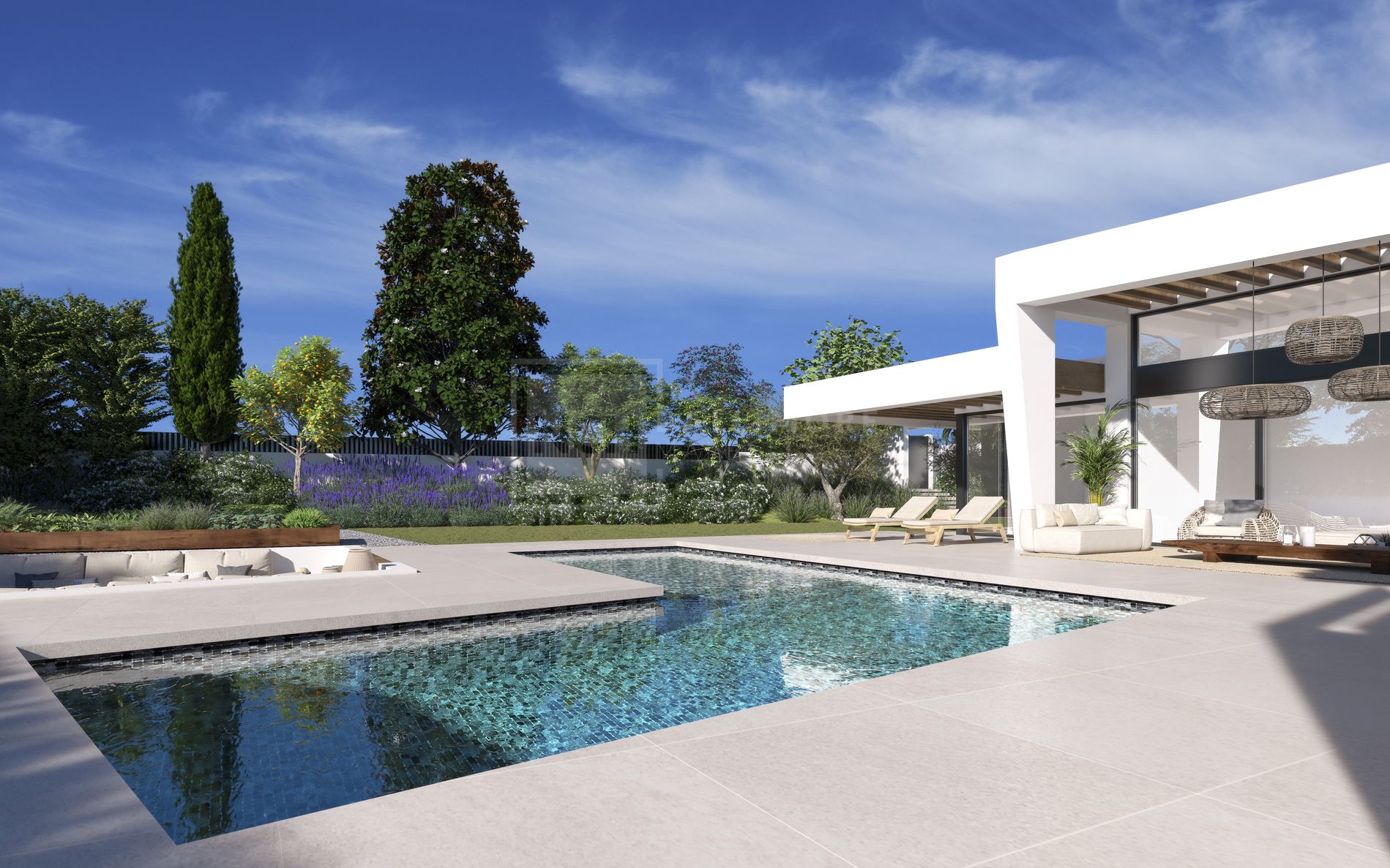 Tres villas únicas construidas en una sola planta