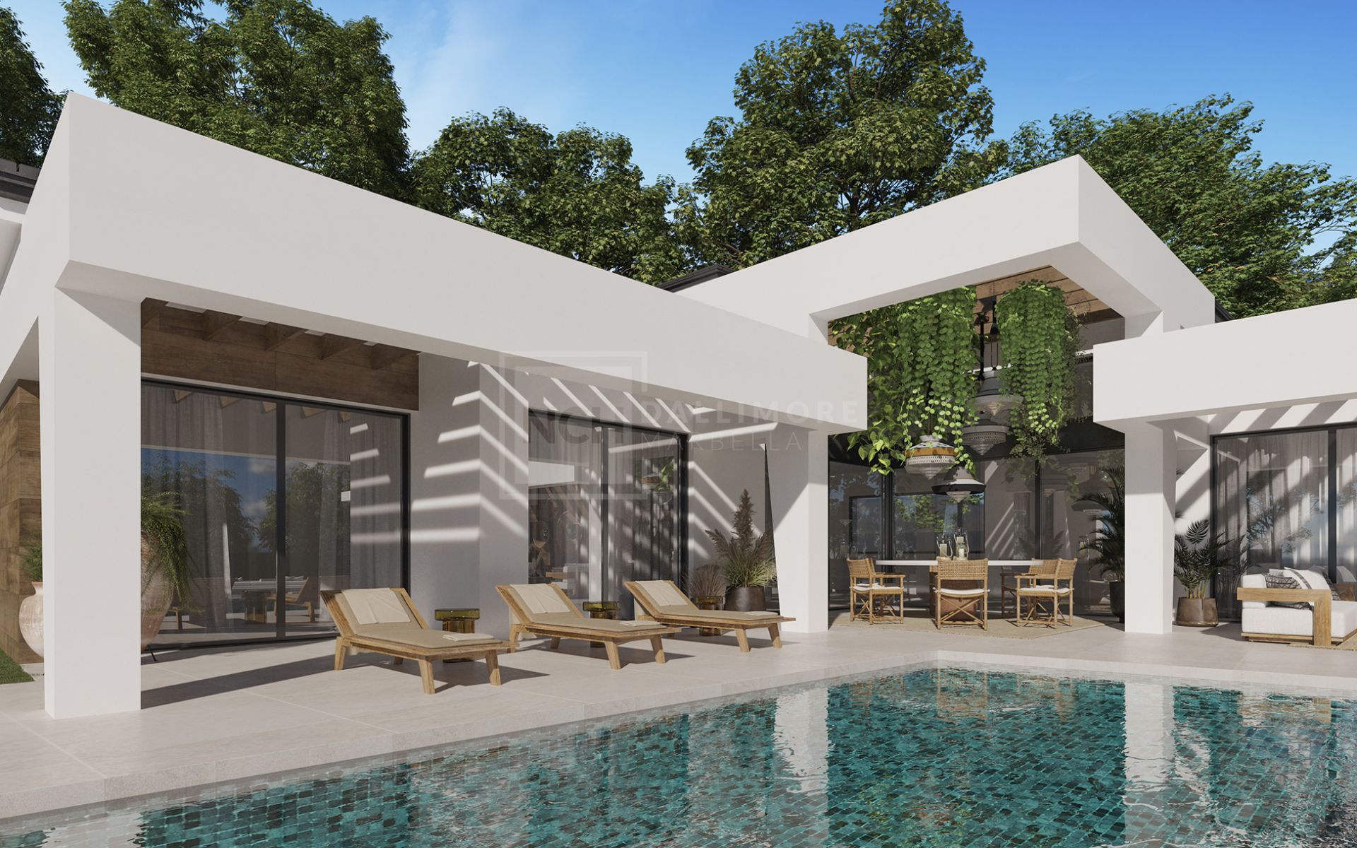 Tres villas únicas construidas en una sola planta