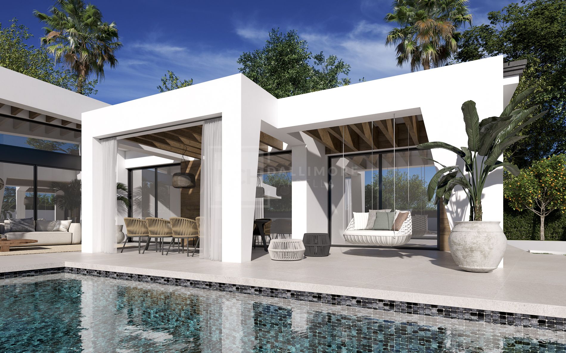 Tres villas únicas construidas en una sola planta