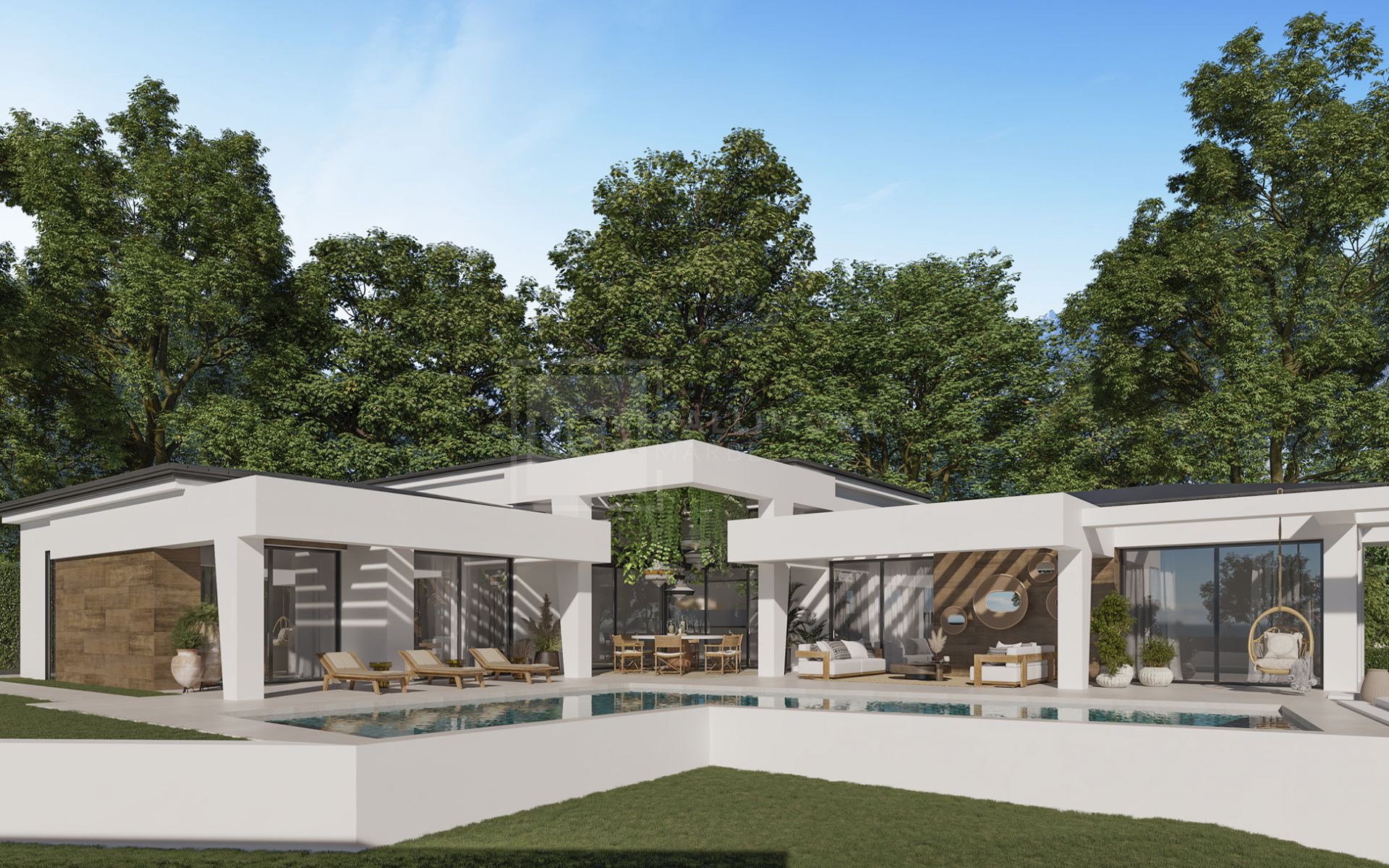 Tres villas únicas construidas en una sola planta