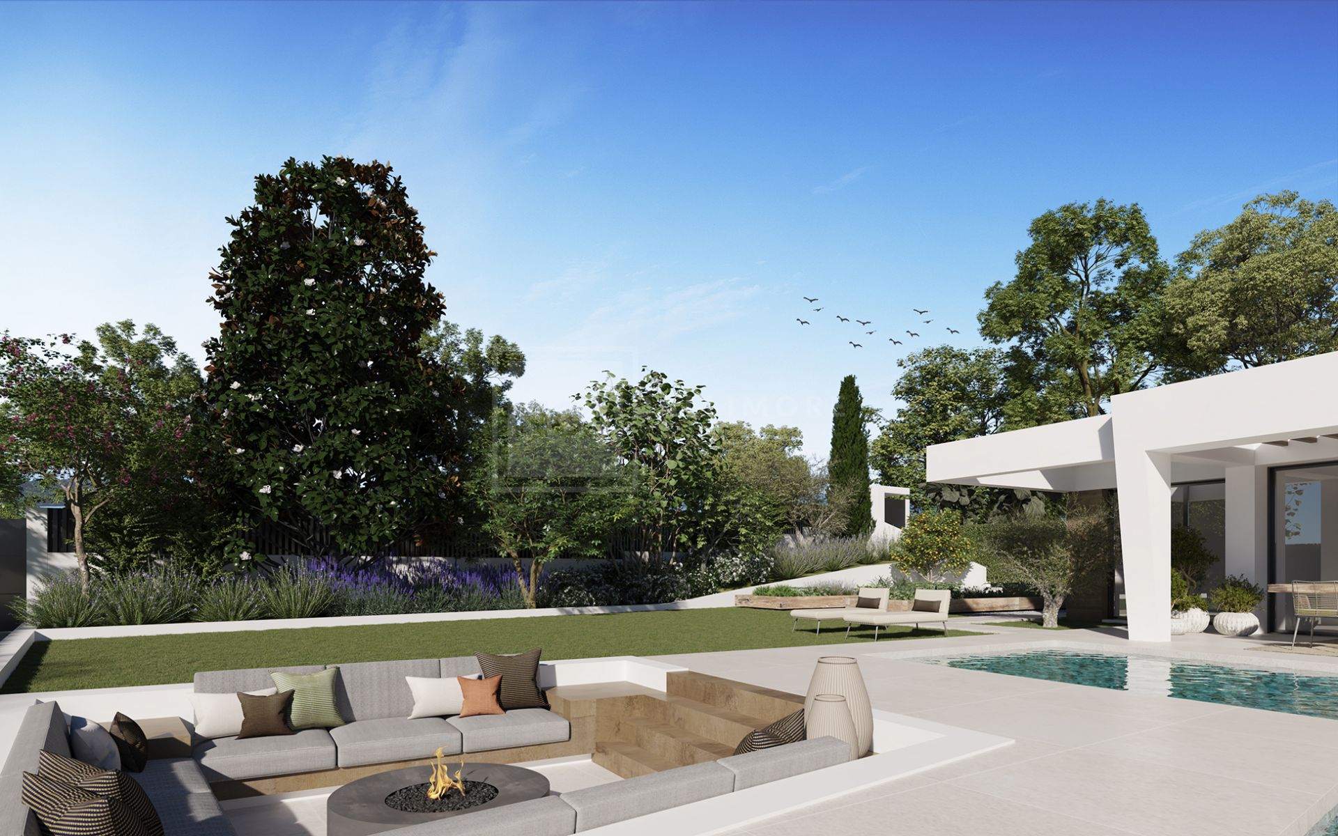 Tres villas únicas construidas en una sola planta