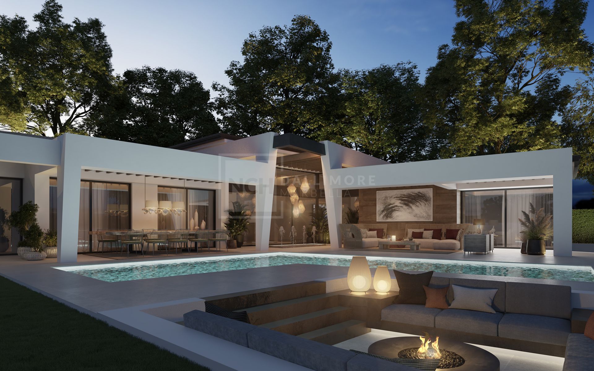 Tres villas únicas construidas en una sola planta