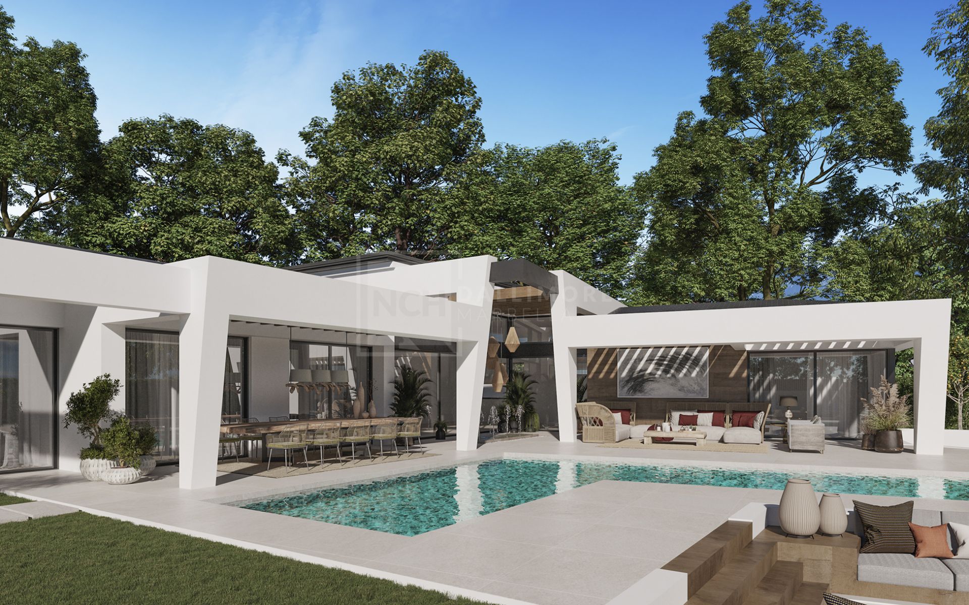 Tres villas únicas construidas en una sola planta