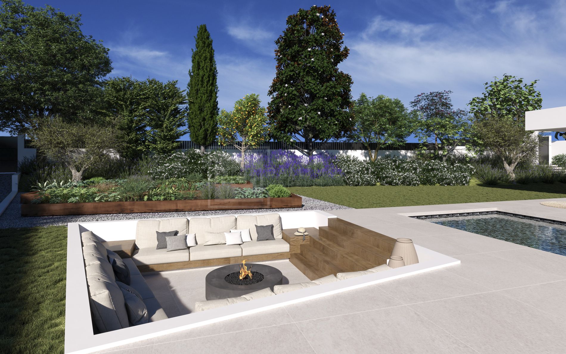 Tres villas únicas construidas en una sola planta