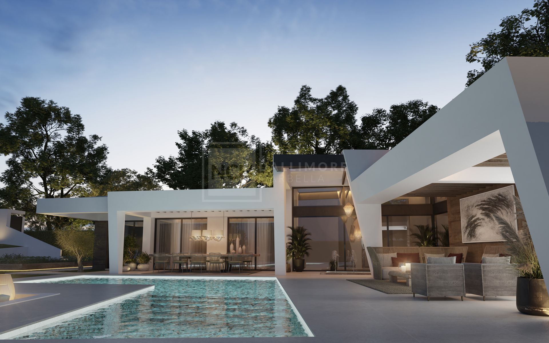 Tres villas únicas construidas en una sola planta