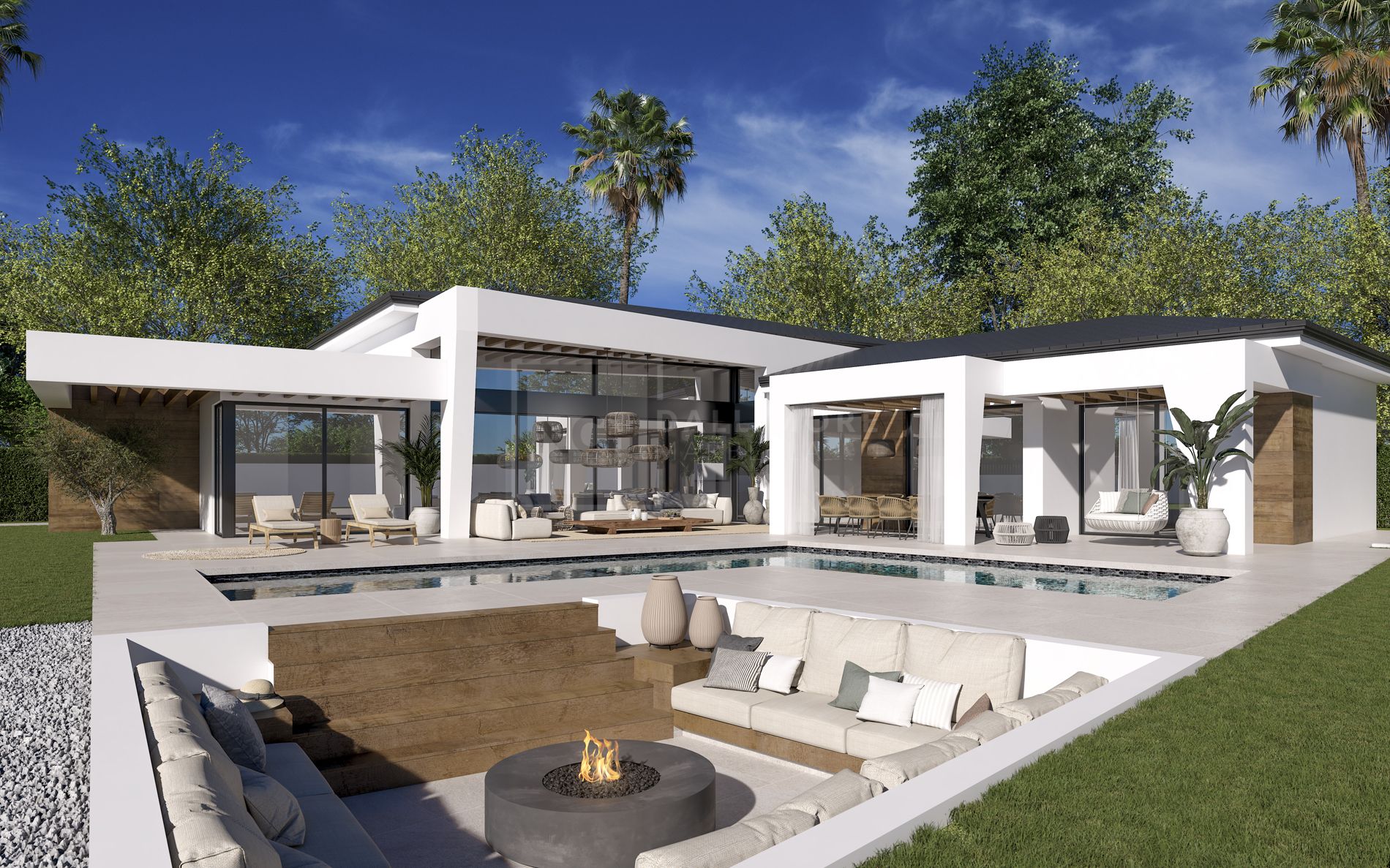 Tres villas únicas construidas en una sola planta