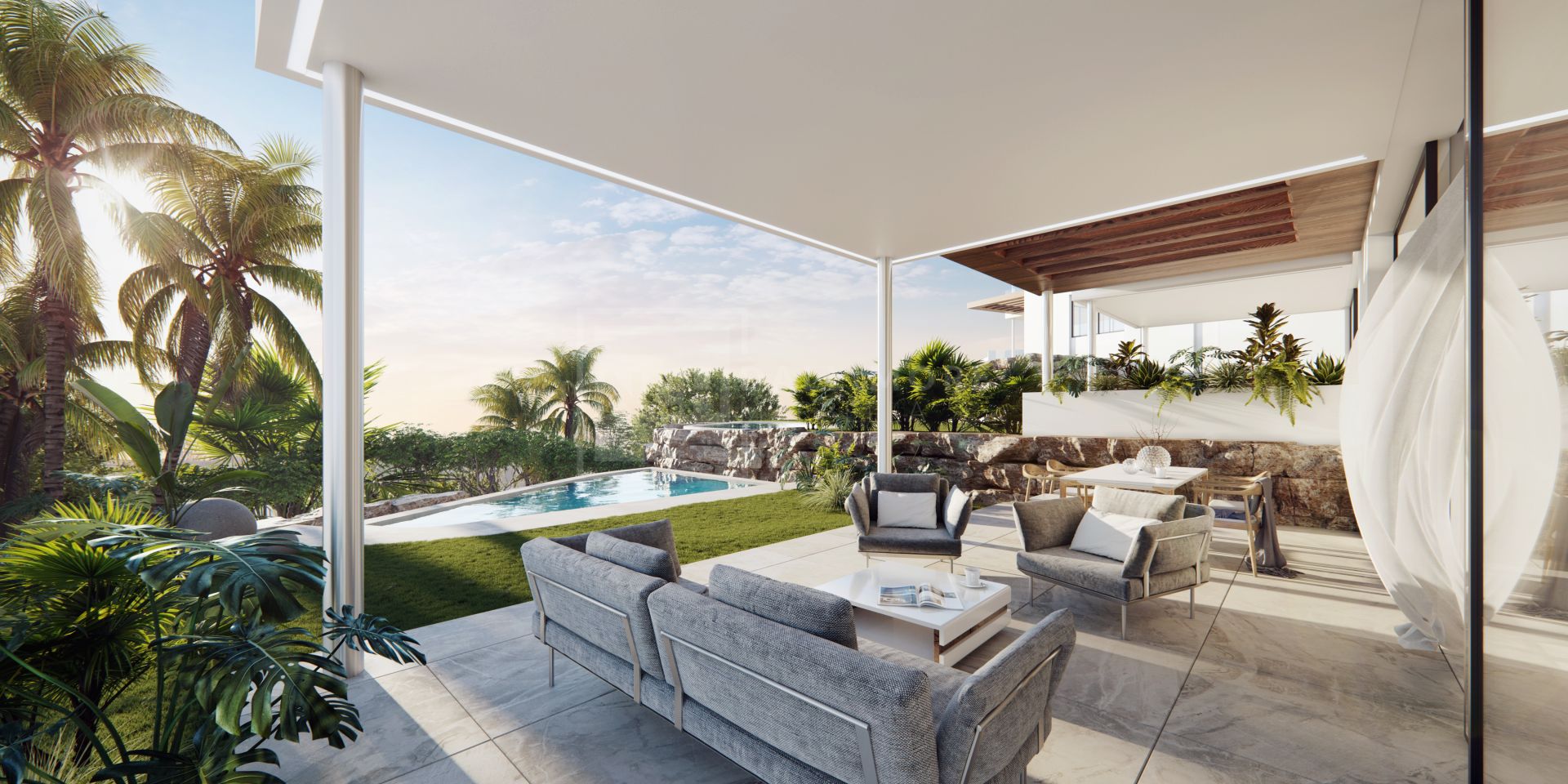 SOUL MARBELLA SUNRISE VILLAS - STYLISH CONTEMPORARY SEMI-DETACHED VILLA WITH GOLF; SEA VIEWS EAST MARBELLA