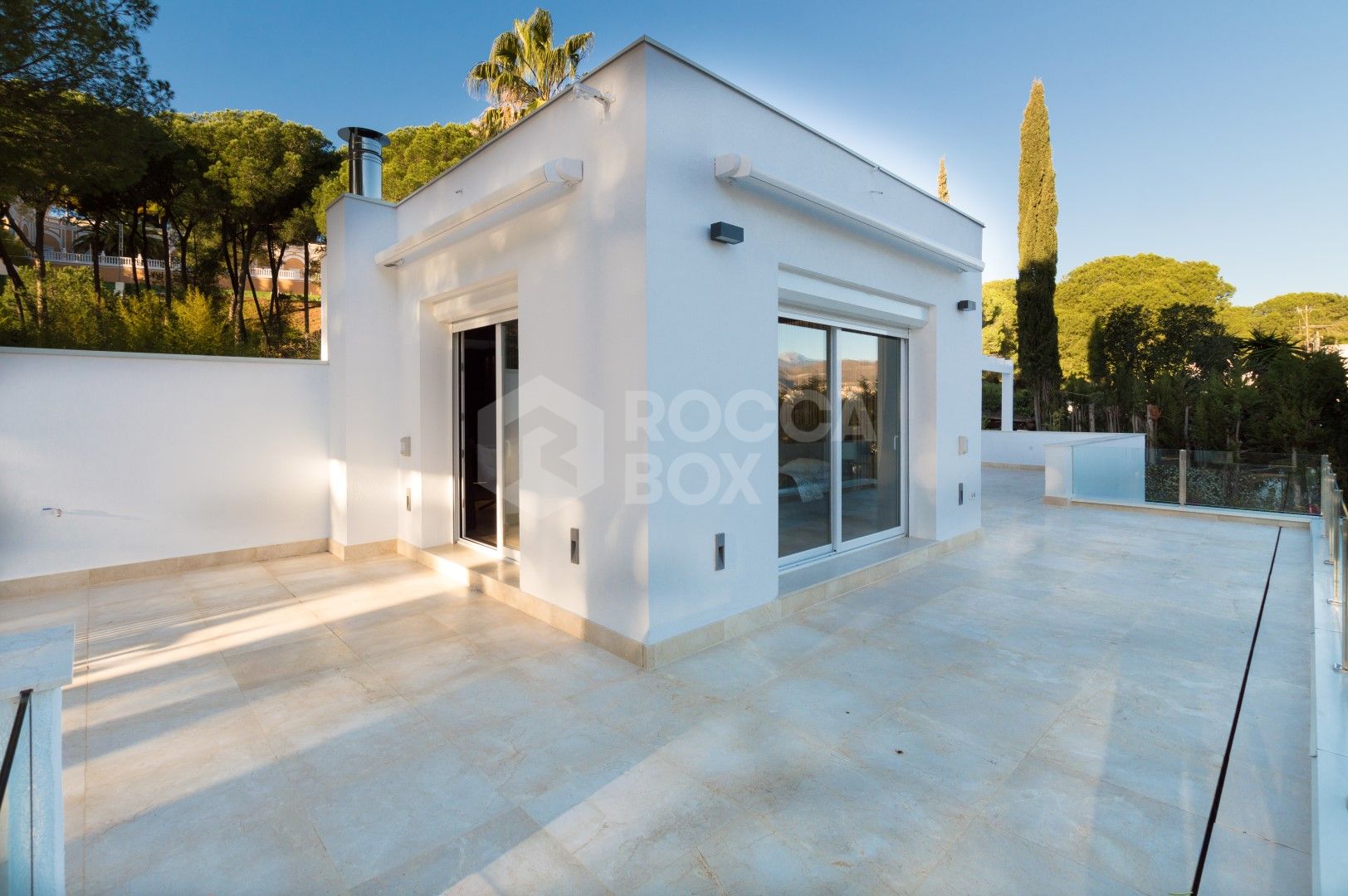 Luxury contemporary villa with spectacular sea and mountain views for short-term rent in Nueva Andalucia, Costa del Sol