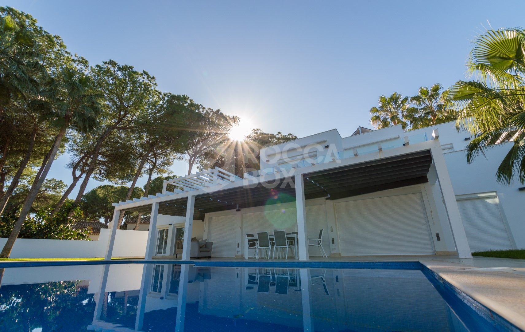 Luxury contemporary villa with spectacular sea and mountain views for short-term rent in Nueva Andalucia, Costa del Sol